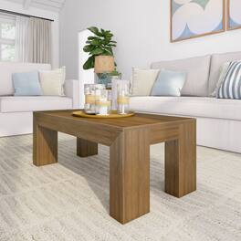 Plank+Beam - Modern Rectangular Coffee Table (40in x 20in / 1020mm x 510mm) - Pecan Wirebrush