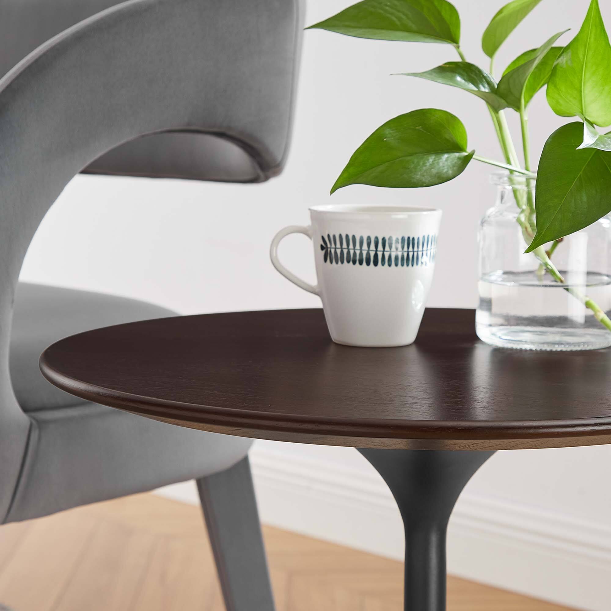 Alt View 1. Modway - Lippa Round Wood Side Table - Black Cherry.