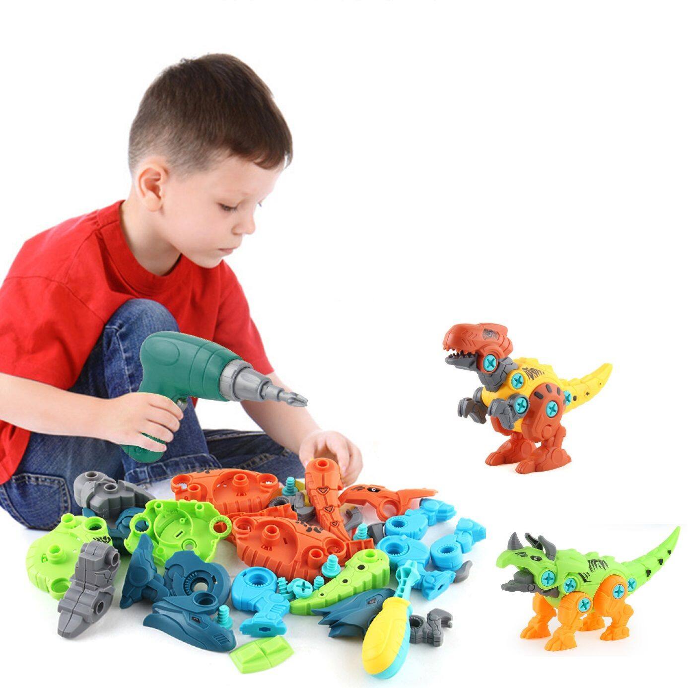Alt View 2. MOVSSOU - Dinosaur Toys Take Apart Stem Drill Building Construction - multi-colored.