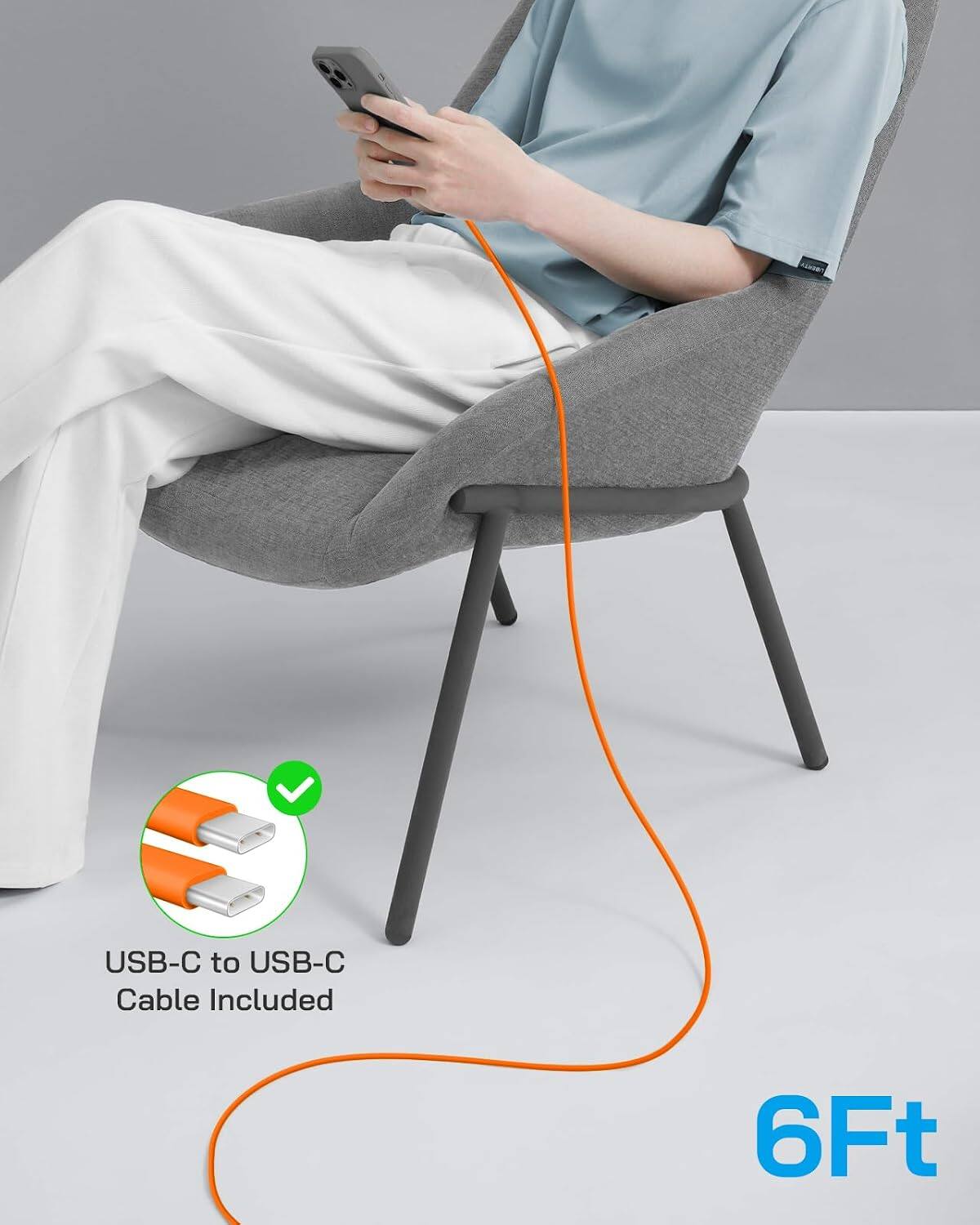 USB-C to USB-C Cable Included  
6Ft