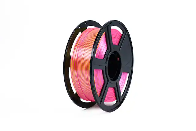 Front. Flashforge - Flashforge Silk Dual Color Filament, Pink and Yellow 2 in 1 Coextrusion Silk PLA 1.75mm, 1kg(2.2lbs) Spool, +/- 0.02mm - Pink and Yellow 2 in 1.