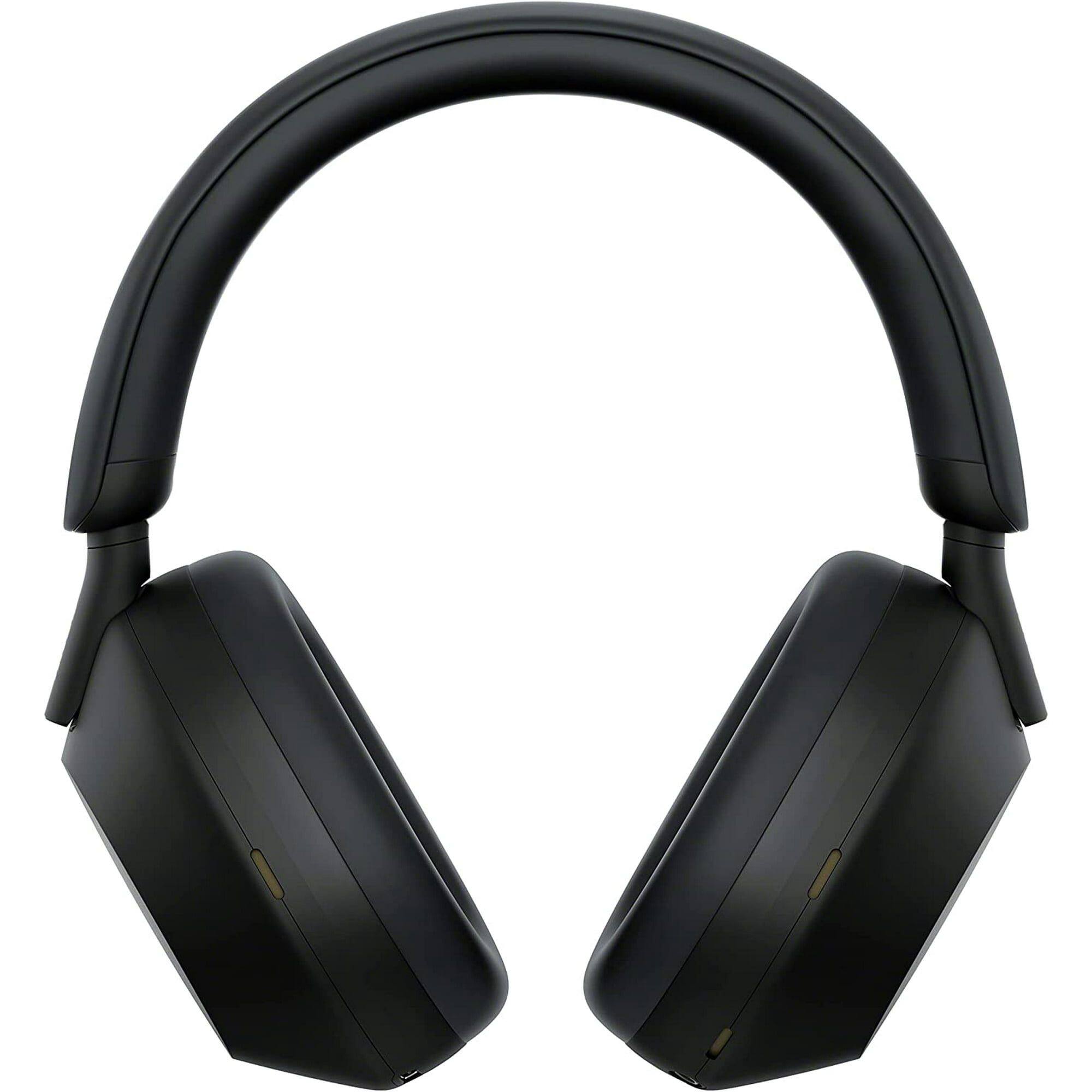 Left. Sony - Sony WH-1000XM5-BLACK Wireless Over-Ear Noise Canceling Headphones - Black with 2 Year Amber Protection Plan (2022) - BLACK.