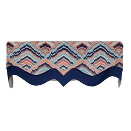 RLF Home - 3" Rod Pocket High Quality Fabric Frequency D-Regal Valance for Windows 50" x 17" - Navy