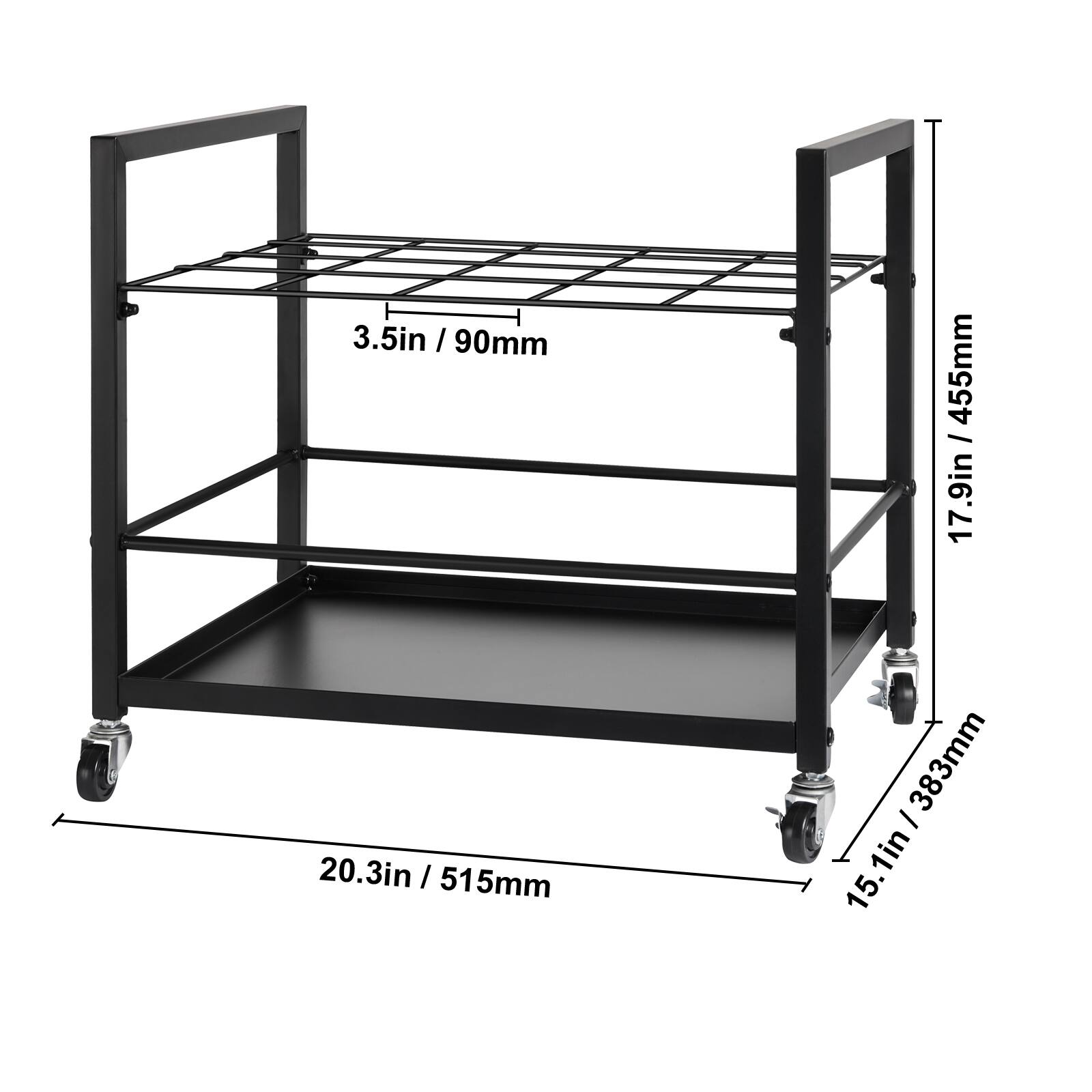 3.5in / 90mm  
455mm / 17.9in  
20.3in / 515mm  
15.1in / 383mm