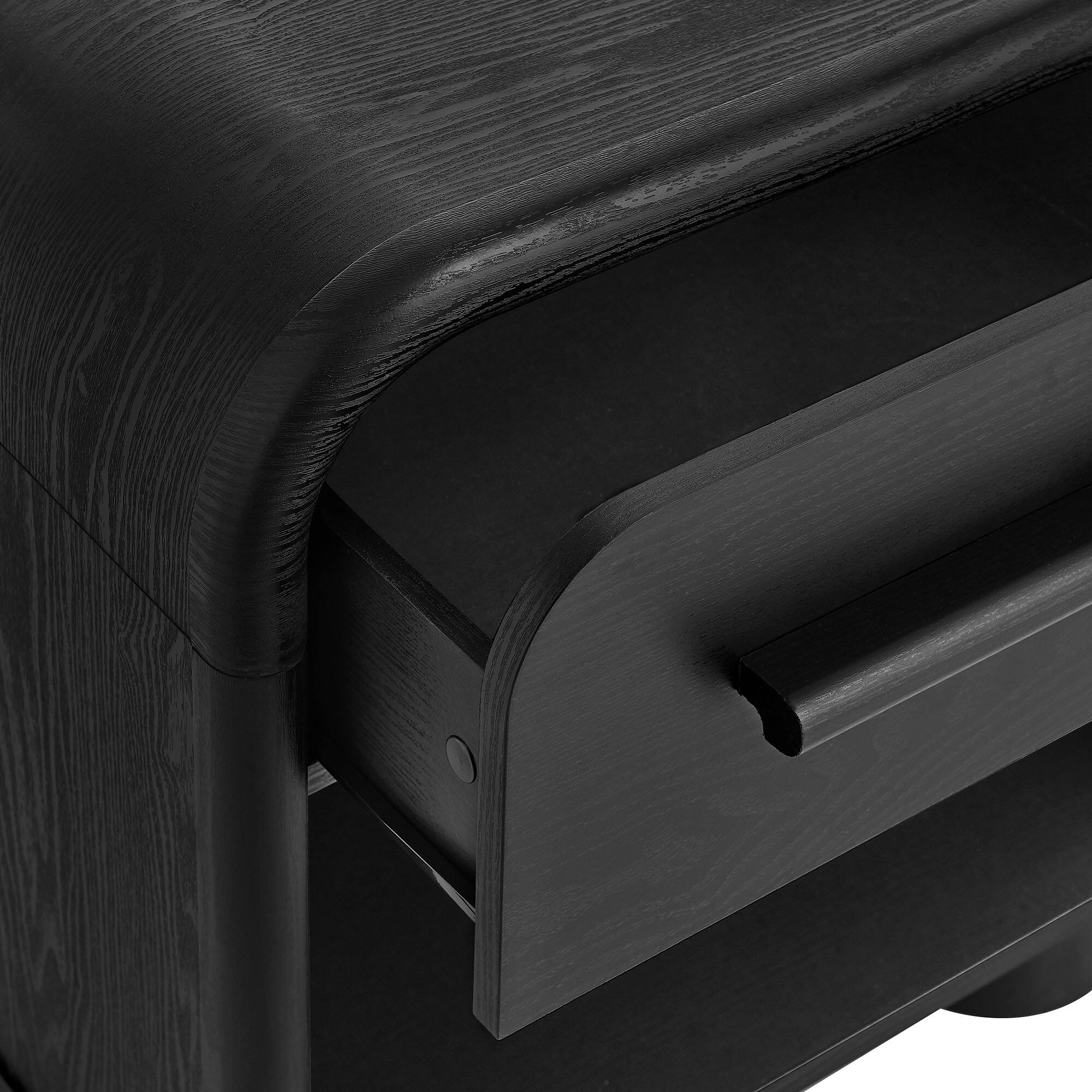 Alt View 6. Modway - Bellamy Curved 1-Drawer Nightstand by Modway - Black Oak.