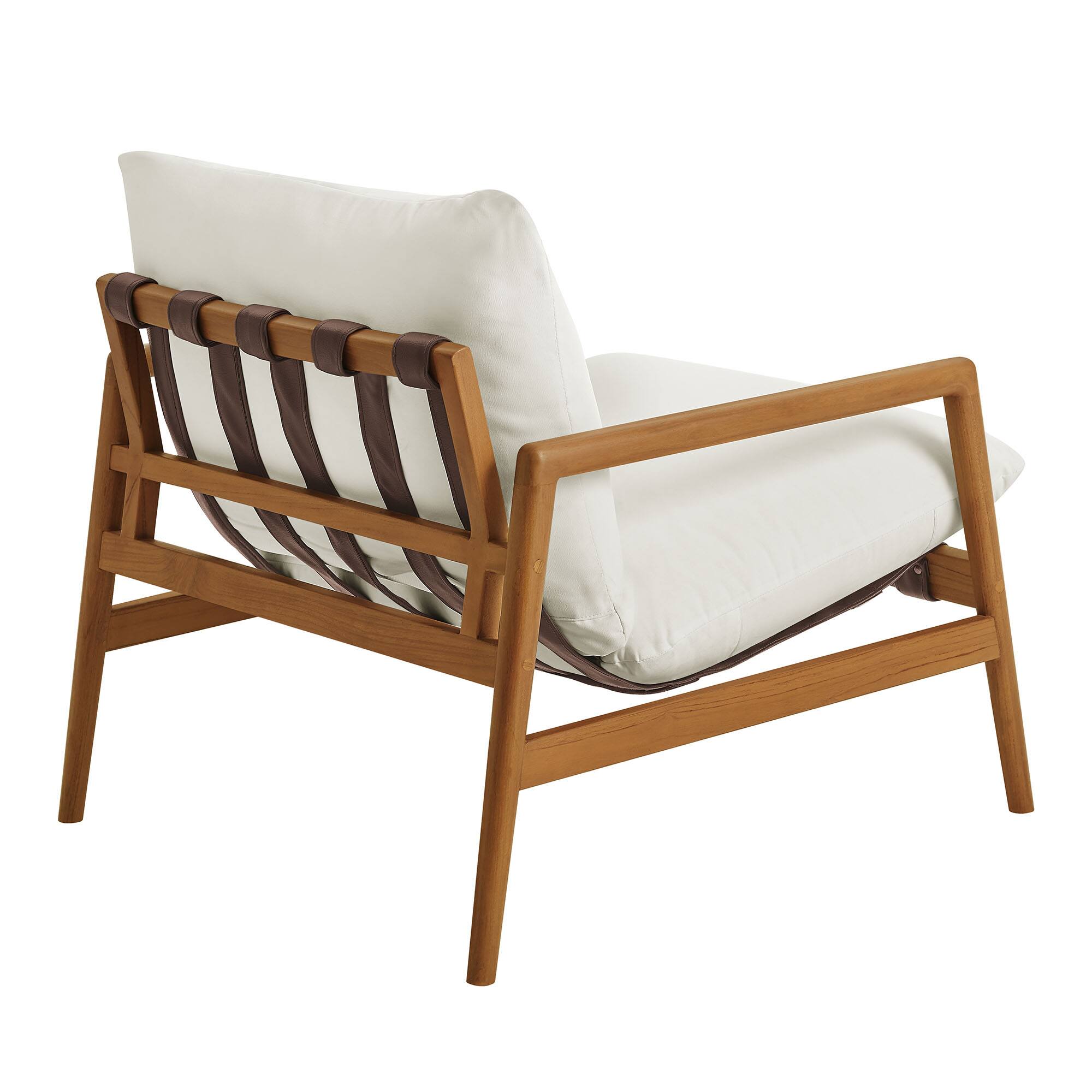 Nomi Outdoor Teak Wood Sling Chair by Modway Natural White - Best Buy