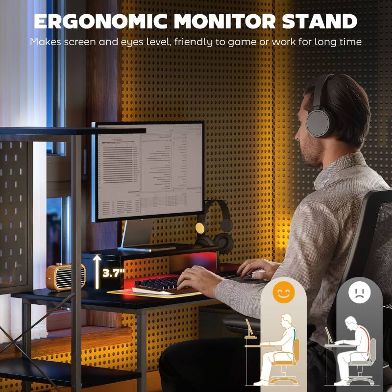 ERGONOMIC MONITOR STAND  
Makes screen and eyes level, friendly to game or work for long time  

3.7"