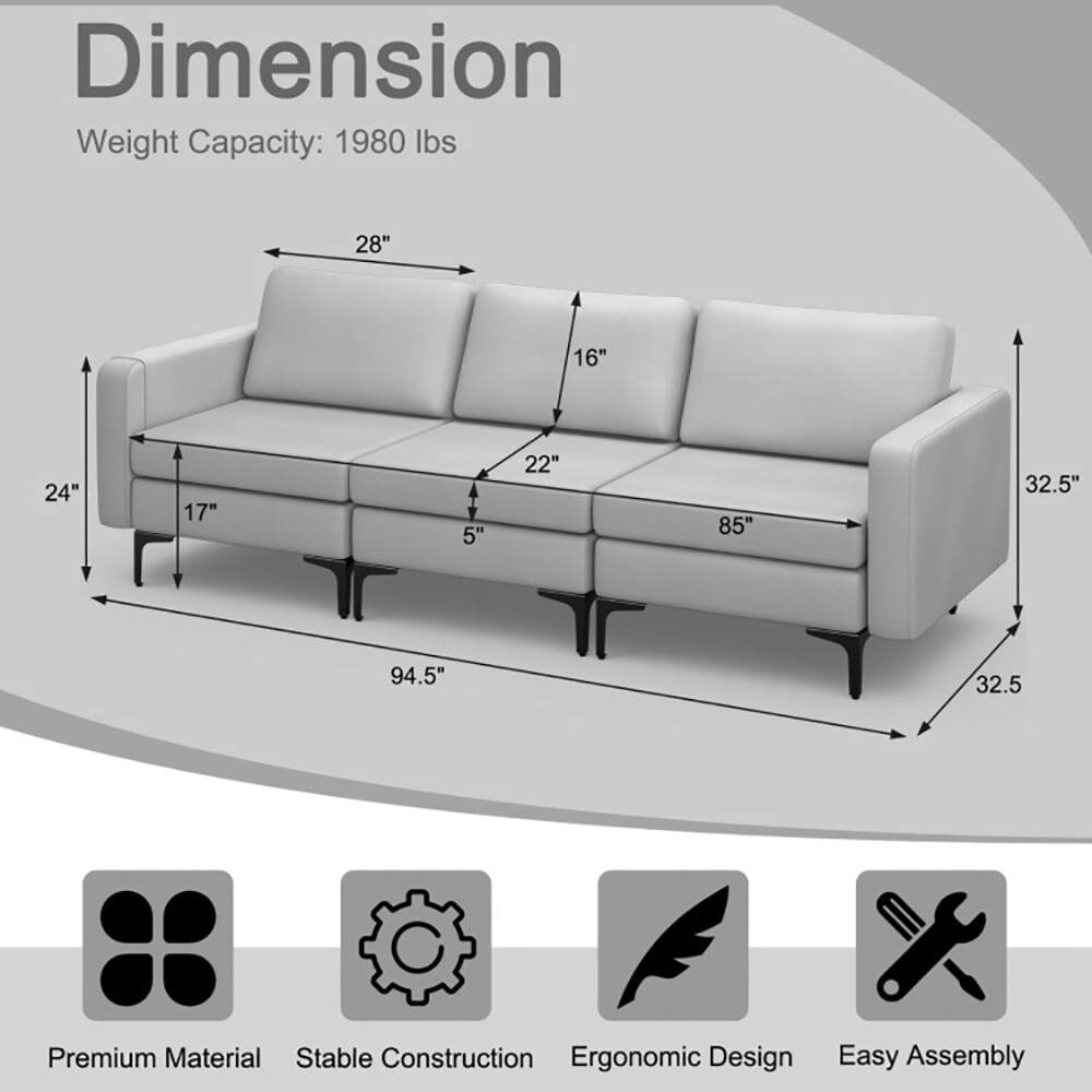 Dimension  
Weight Capacity: 1980 lbs  

28" 16" 24" 17" 5" 22" 85" 32.5" 94.5" 32.5"  

Premium Material  
Stable Construction  
Ergonomic Design  
Easy Assembly