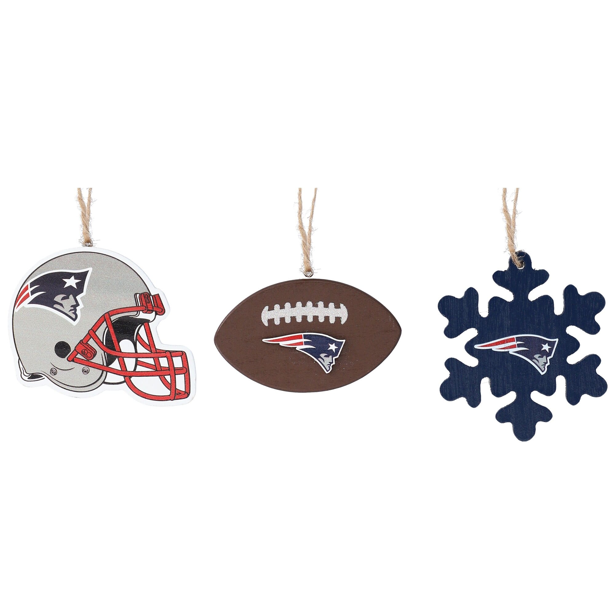 The Memory Company - Three-Pack Helmet, Football & Snowflake Ornament Set - Multicolor