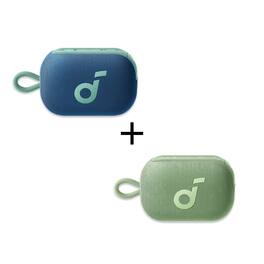 Soundcore - Select 4 Go 2-Pack Bluetooth Portable Speakers – Blue & Green, TWS Pairing Enabled - Blue and Green