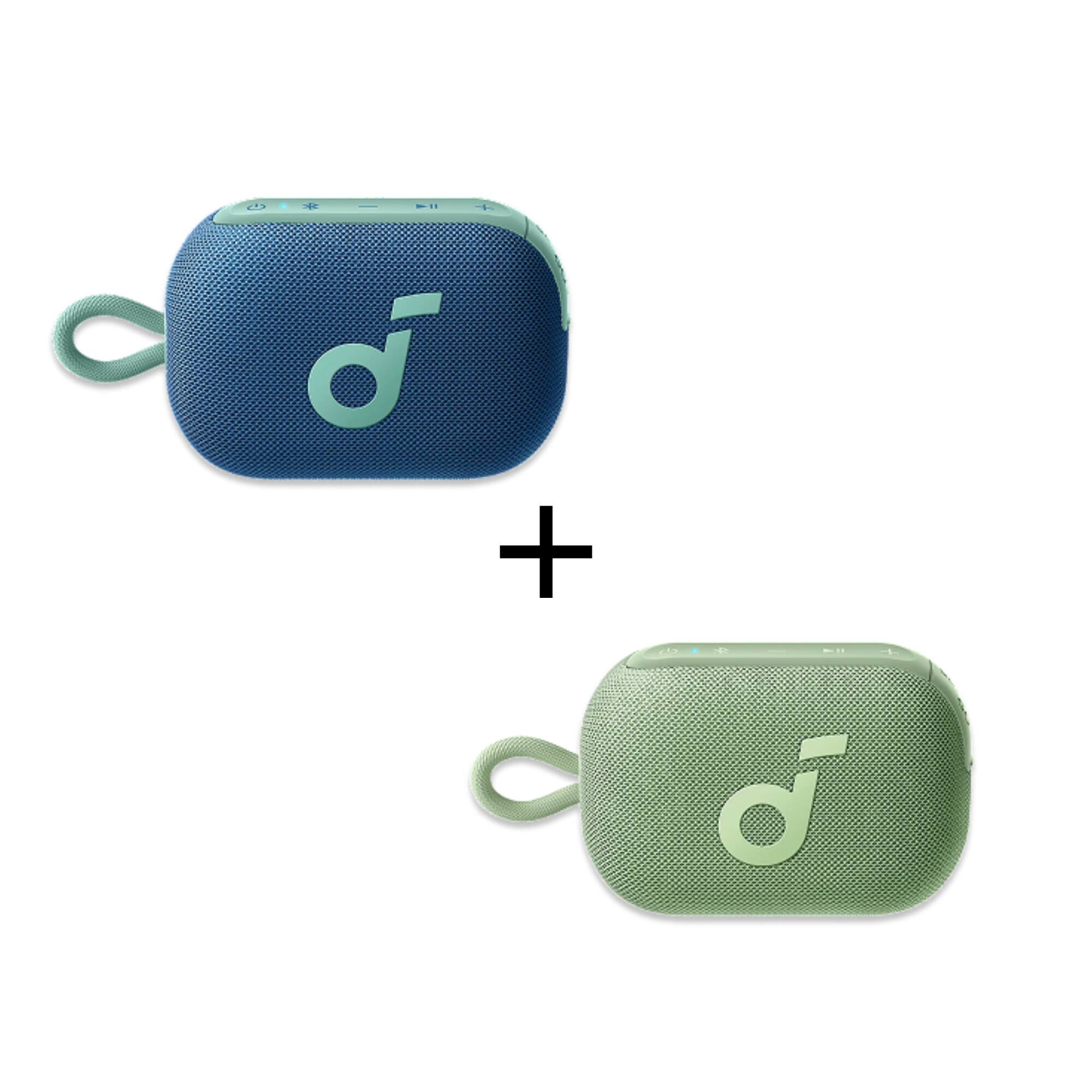 Front. Soundcore - soundcore Select 4 Go 2-Pack Bluetooth Portable Speakers – Blue & Green, TWS Pairing Enabled - Blue and Green.
