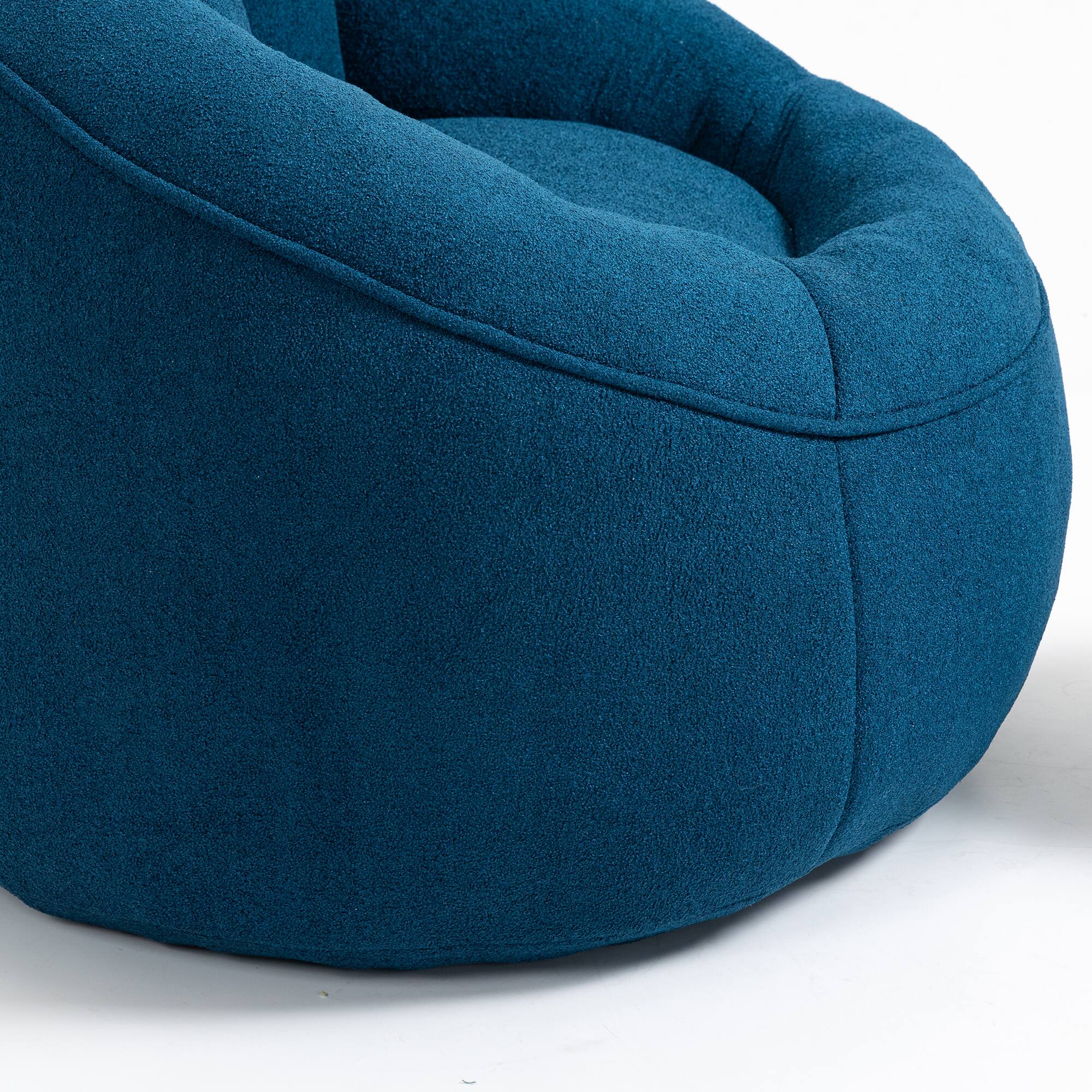 Alt View 5. GOODSILO - Premium Microfiber Bean Bag Sofa Chair with Detachable Footrest for Ultimate Comfort and Relaxation - Blue.