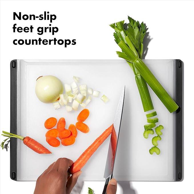 Non-slip feet grip countertops