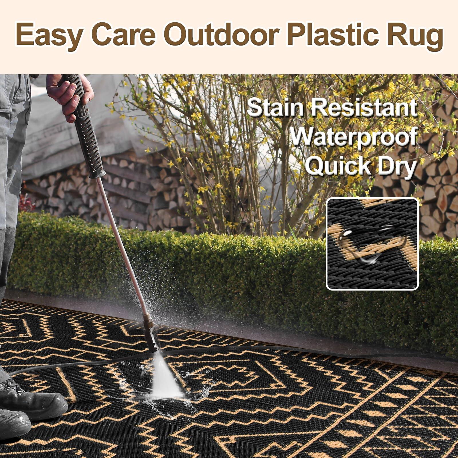 Easy Care Outdoor Plastic Rug

Stain Resistant  
Waterproof  
Quick Dry