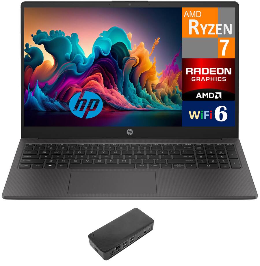 HP 255 Laptop 15.6 FHD (AMD Ryzen 7 7730U, 16GB DDR4, 512GB PCIe SSD ...