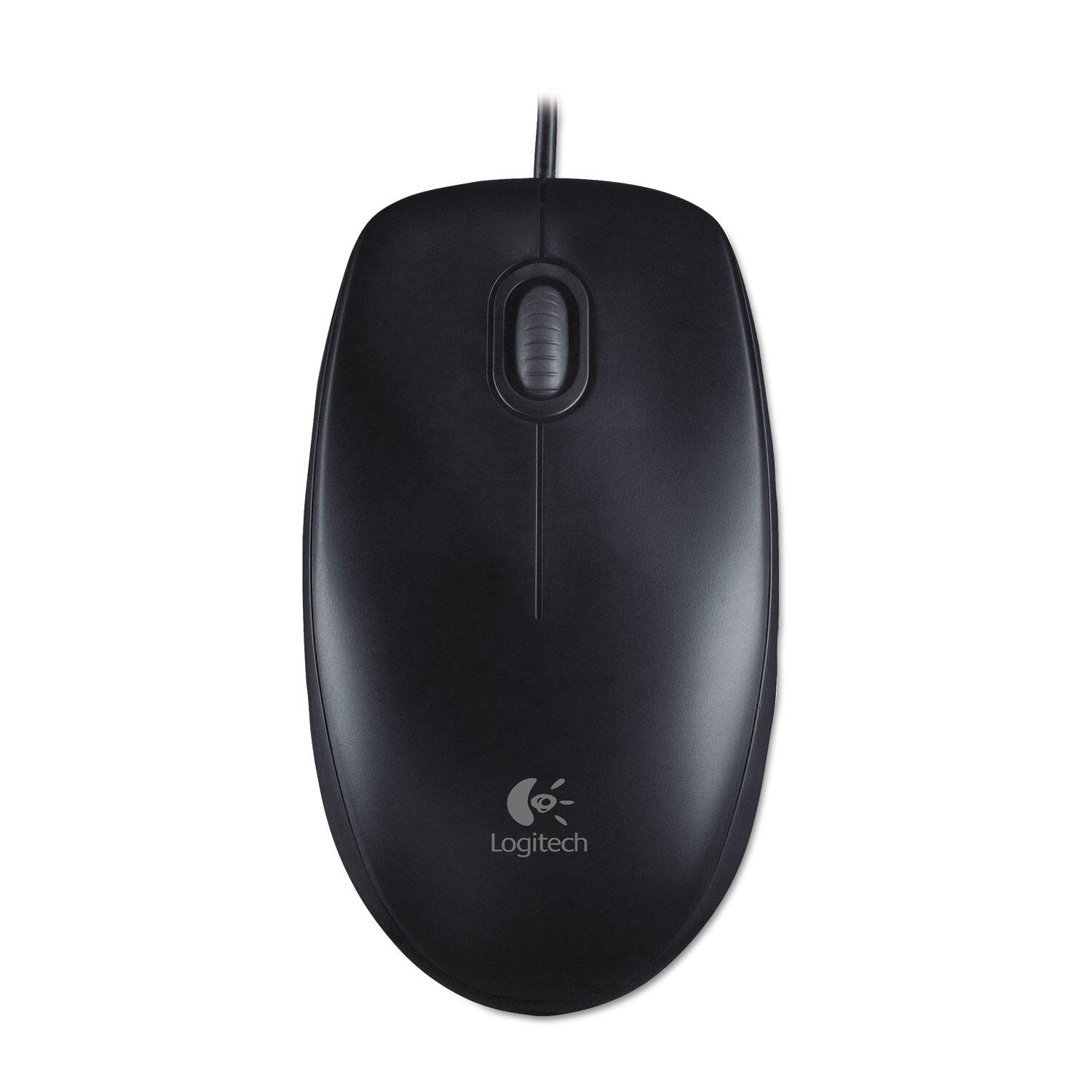 Alt View 2. Logitech - Logitech 910-001439 B100 Optical USB 2.0 Left/Right Hand Mouse - Black - Black.