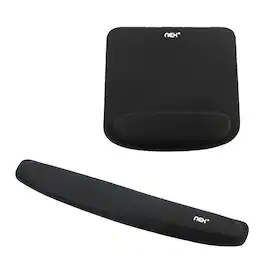 Oumilen - Ergonomic Keyboard & Mouse Wrist Rest Set, Memory Foam Support Kit With Mouse Pad for Office Desktop Work - Black