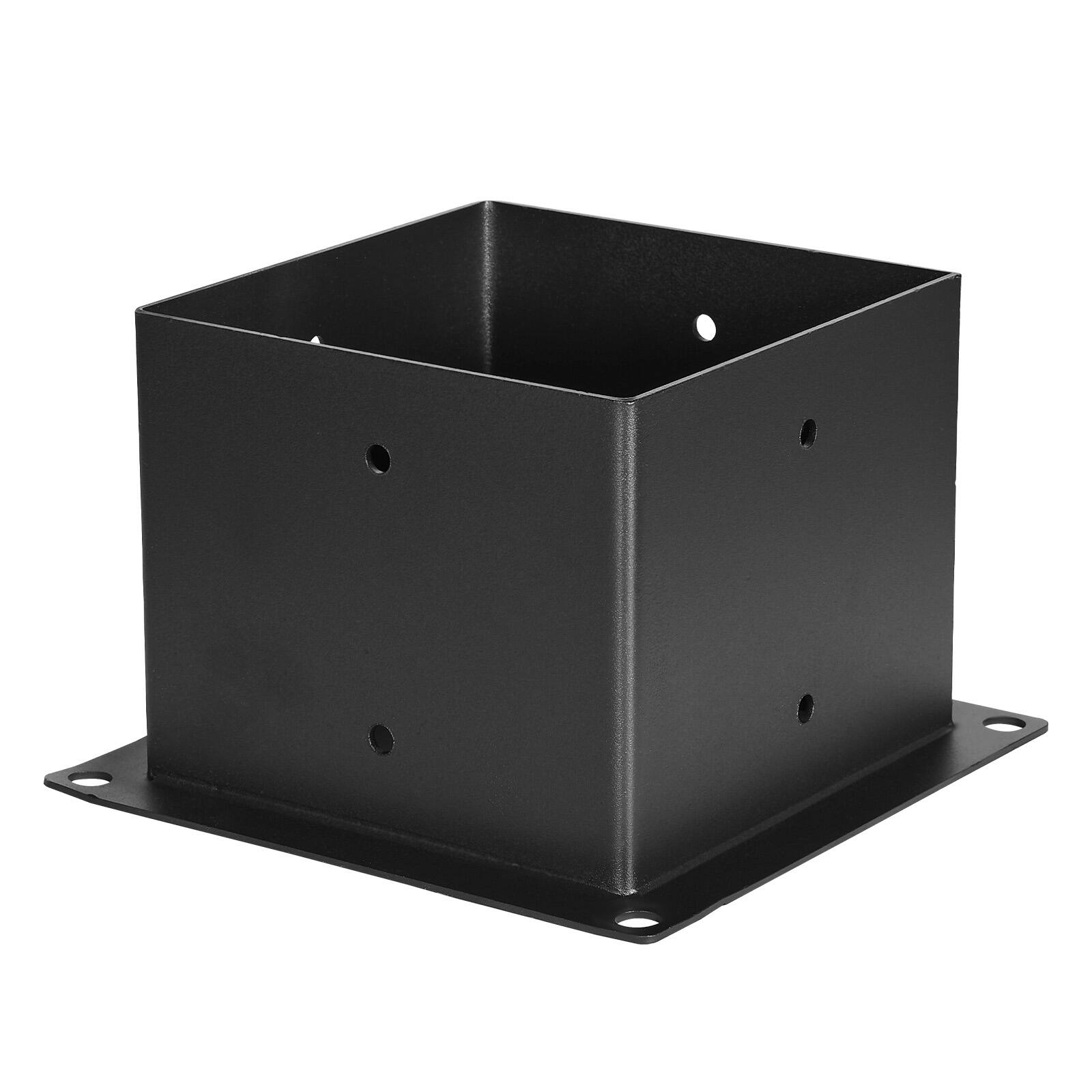 Alt View 5. VEVOR - 6x6 Inch Pergola Bracket Kit (Inner Size 5.5x5.5), Set of 4 Heavy-Duty 3-Way Corner Brackets for Wooden Beams - Black.