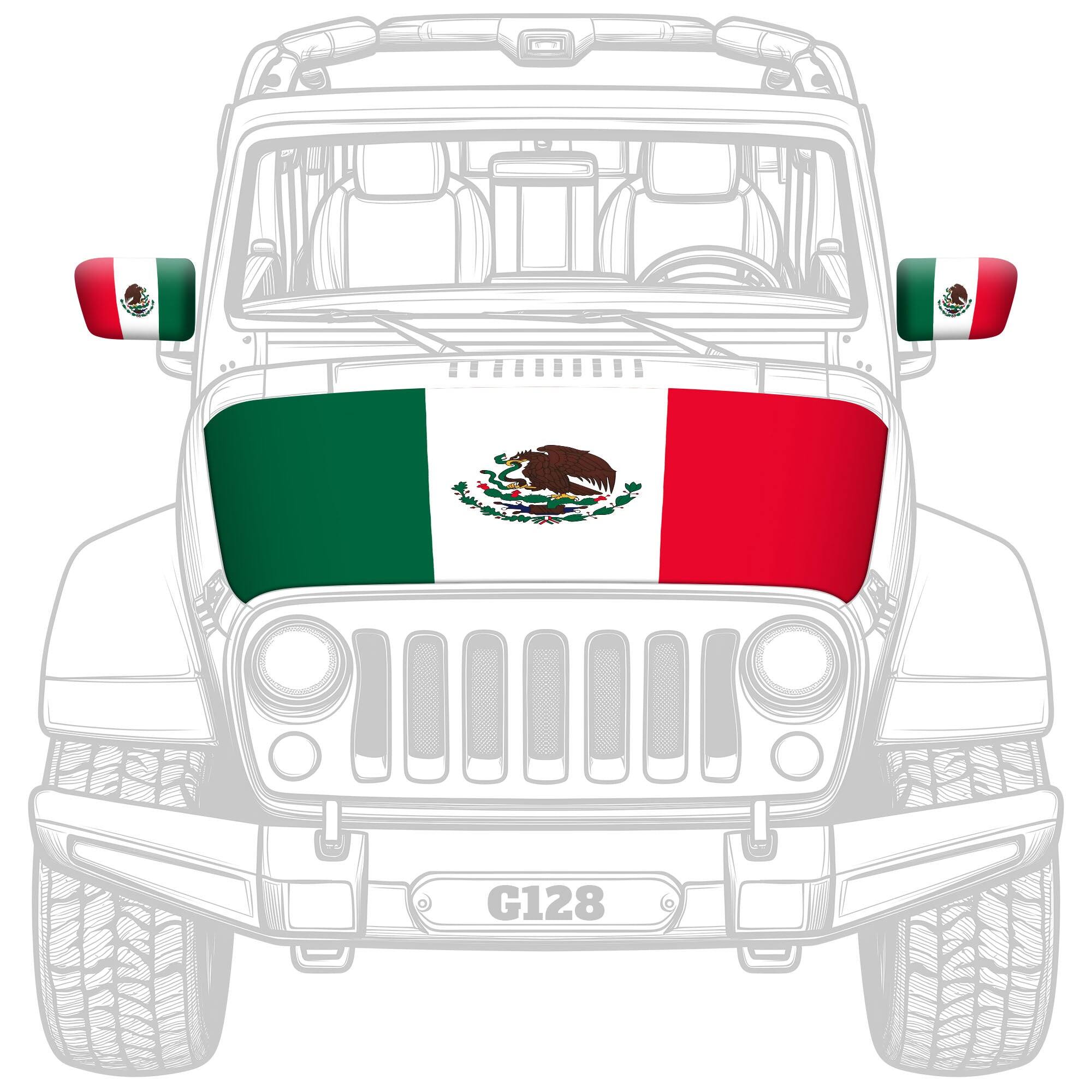 Angle. G128 - Mexico Hood Cover 3.94x5.25 ft + 2 Mirror Covers.