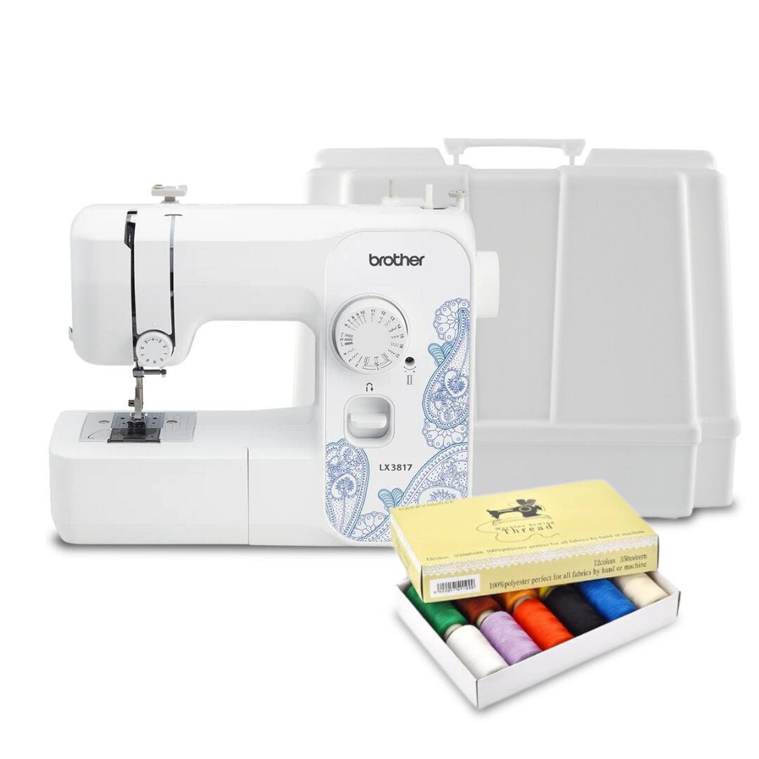 Brother LX3817 thread 13 colors 100% polyester perfect for all fabric by machine