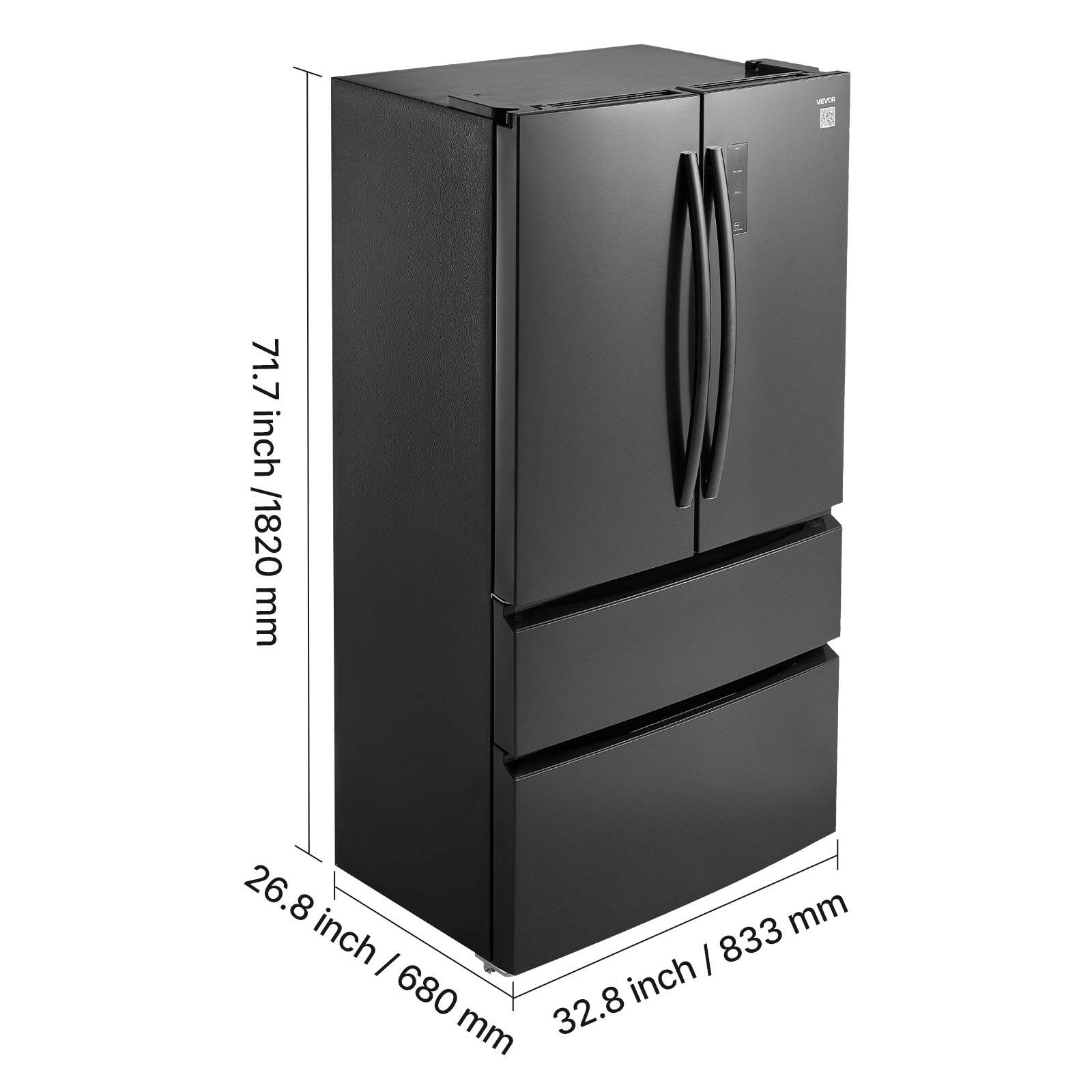 71.7 inch / 1820 mm  
26.8 inch / 680 mm  
32.8 inch / 833 mm