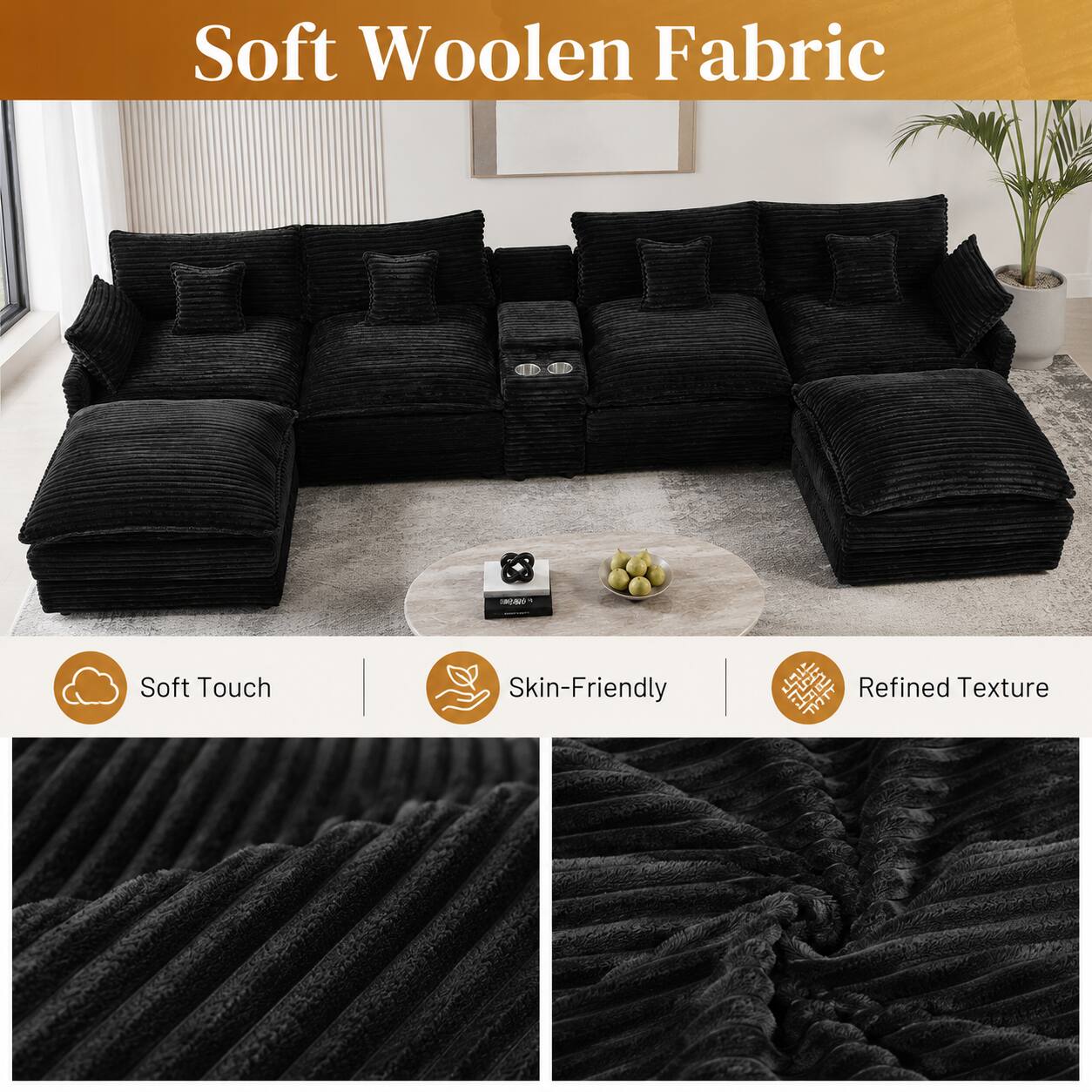 Soft Woolen Fabric - Soft Touch, Skin-Friendly, Refined Texture