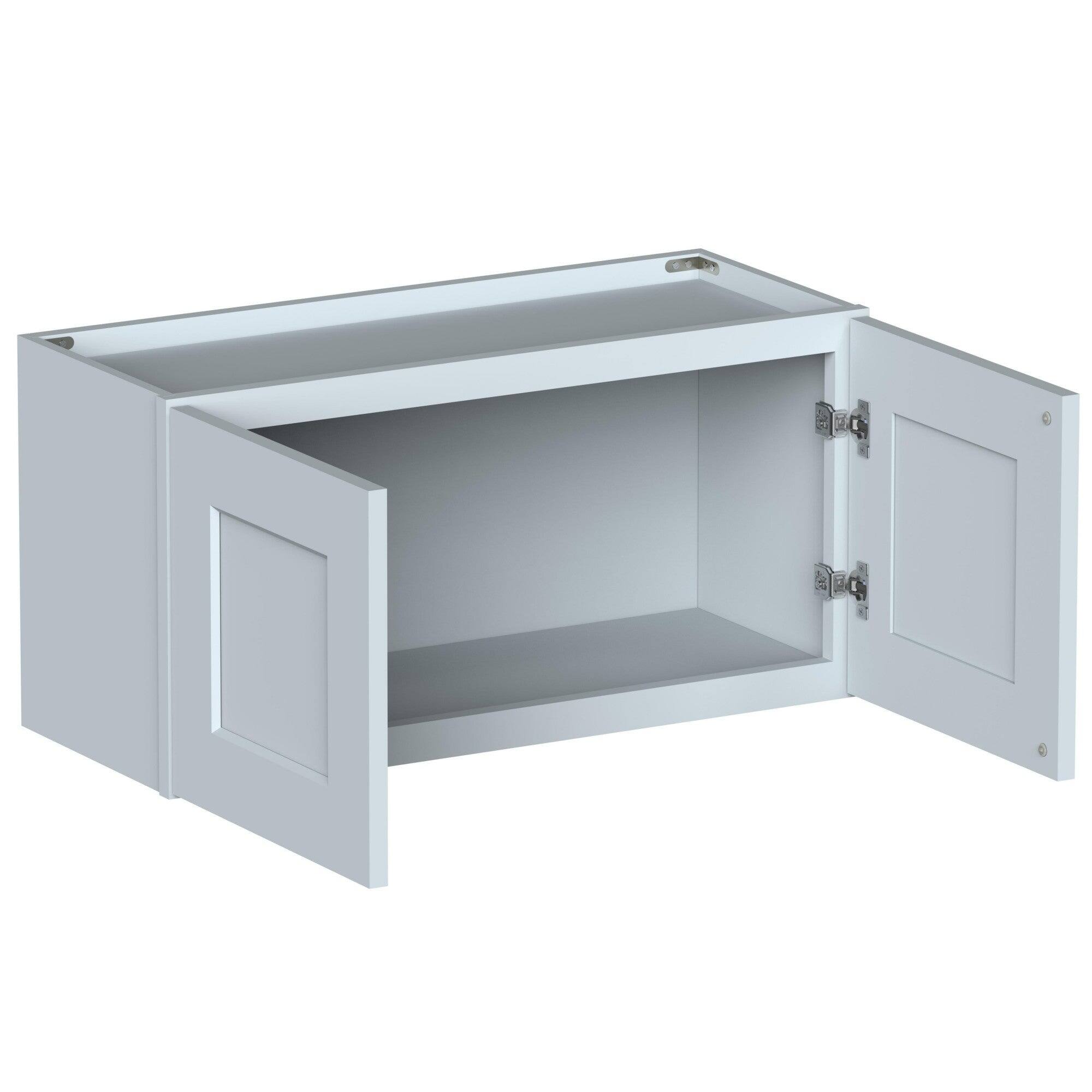 Alt View 2. Boyel Living - 30in.W x12in.D x15in.H Dove Gray WALL CABINET Fully assembled Cabinet With Two HDF Doors - Gray.