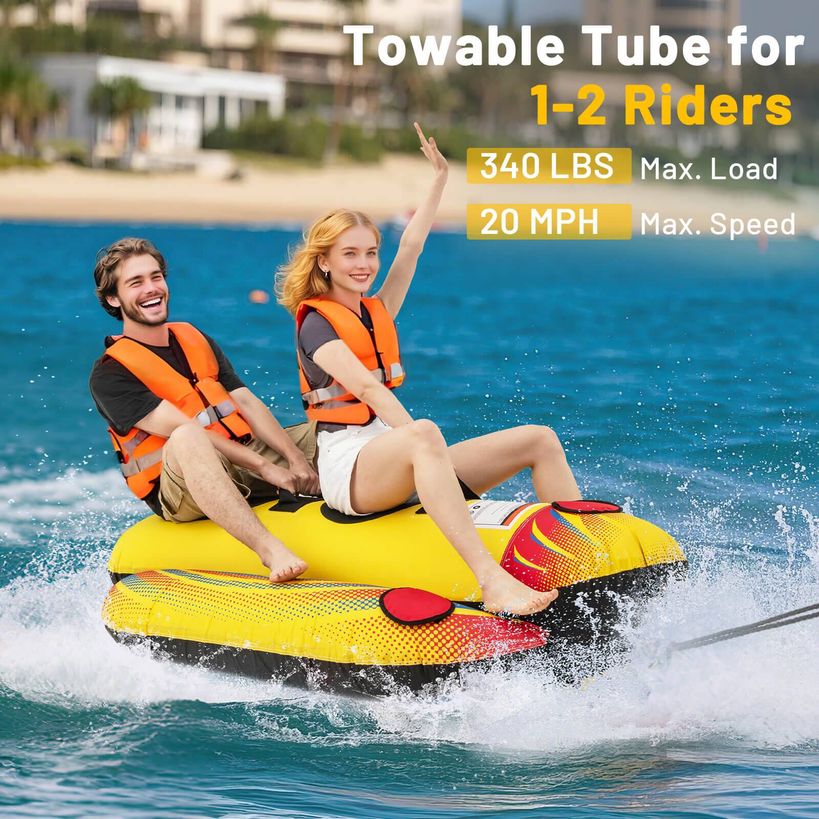 Towable Tube for 1-2 Riders 340 LBS Max. Load 20 MPH Max. Speed
