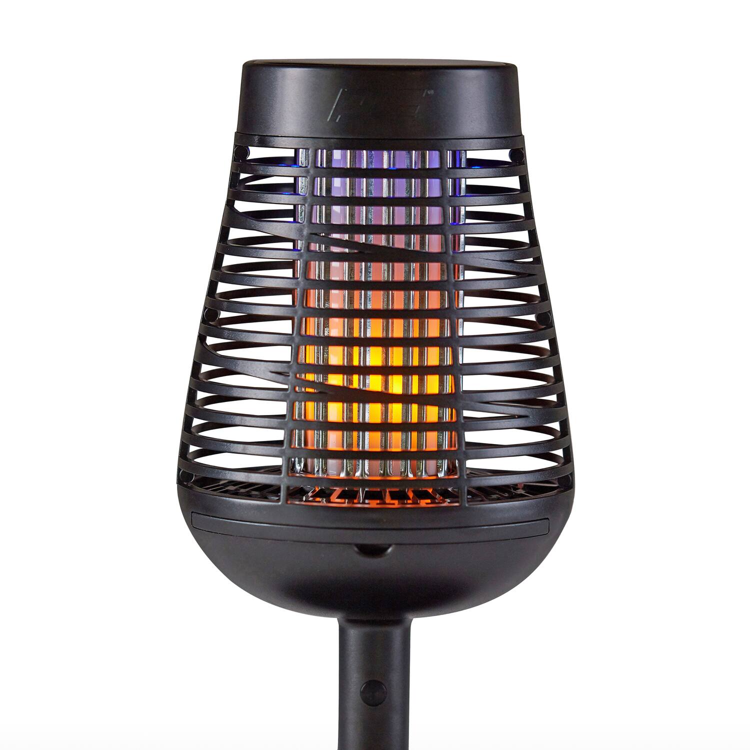 Alt View 1. PIC - Flickering Flame Solar Bug Zapper Insect Killer Torch - Black.