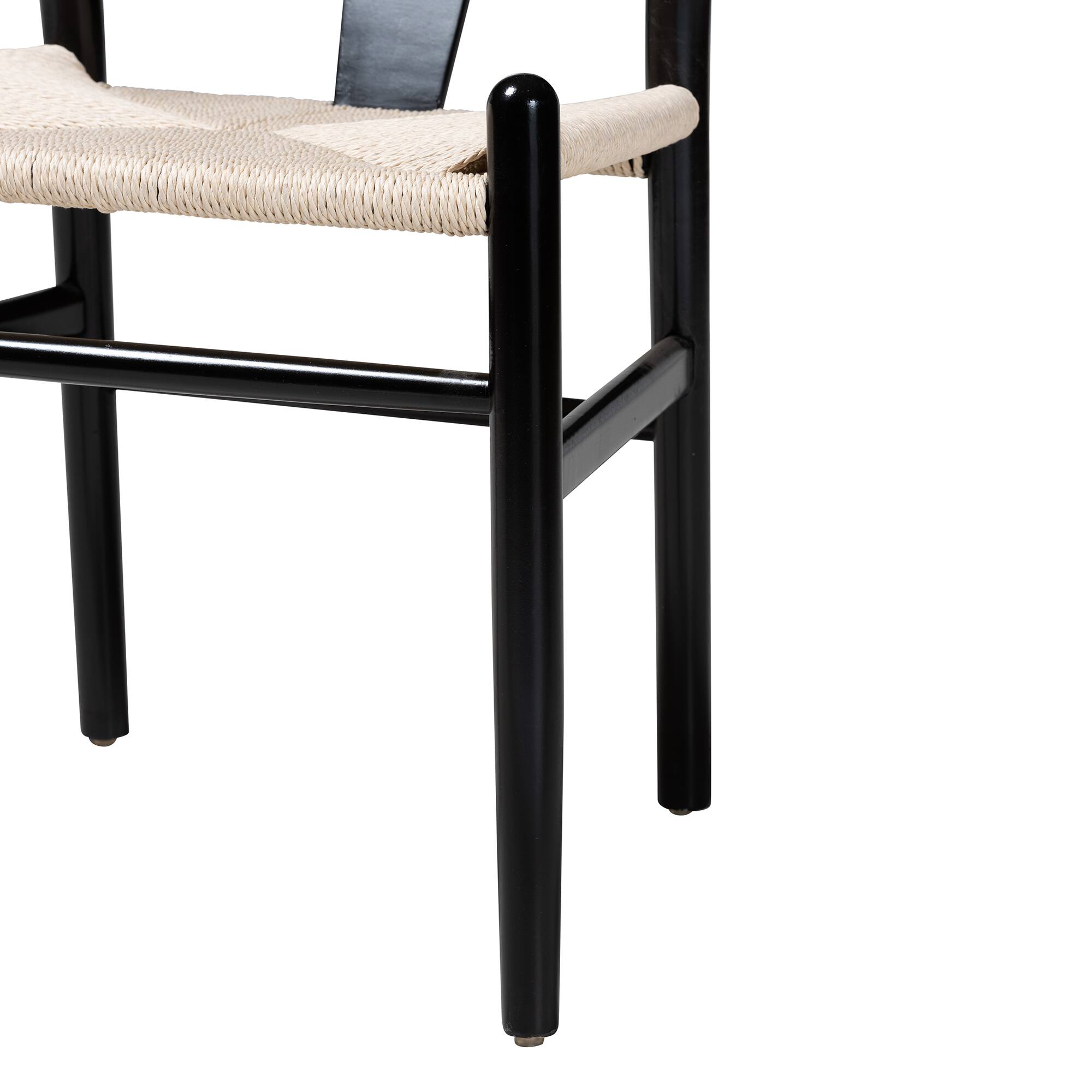 Alt View 1. Baxton Studio - Paxton Modern Finished Wood 2-Piece Dining Chair Set - Black/Beige.