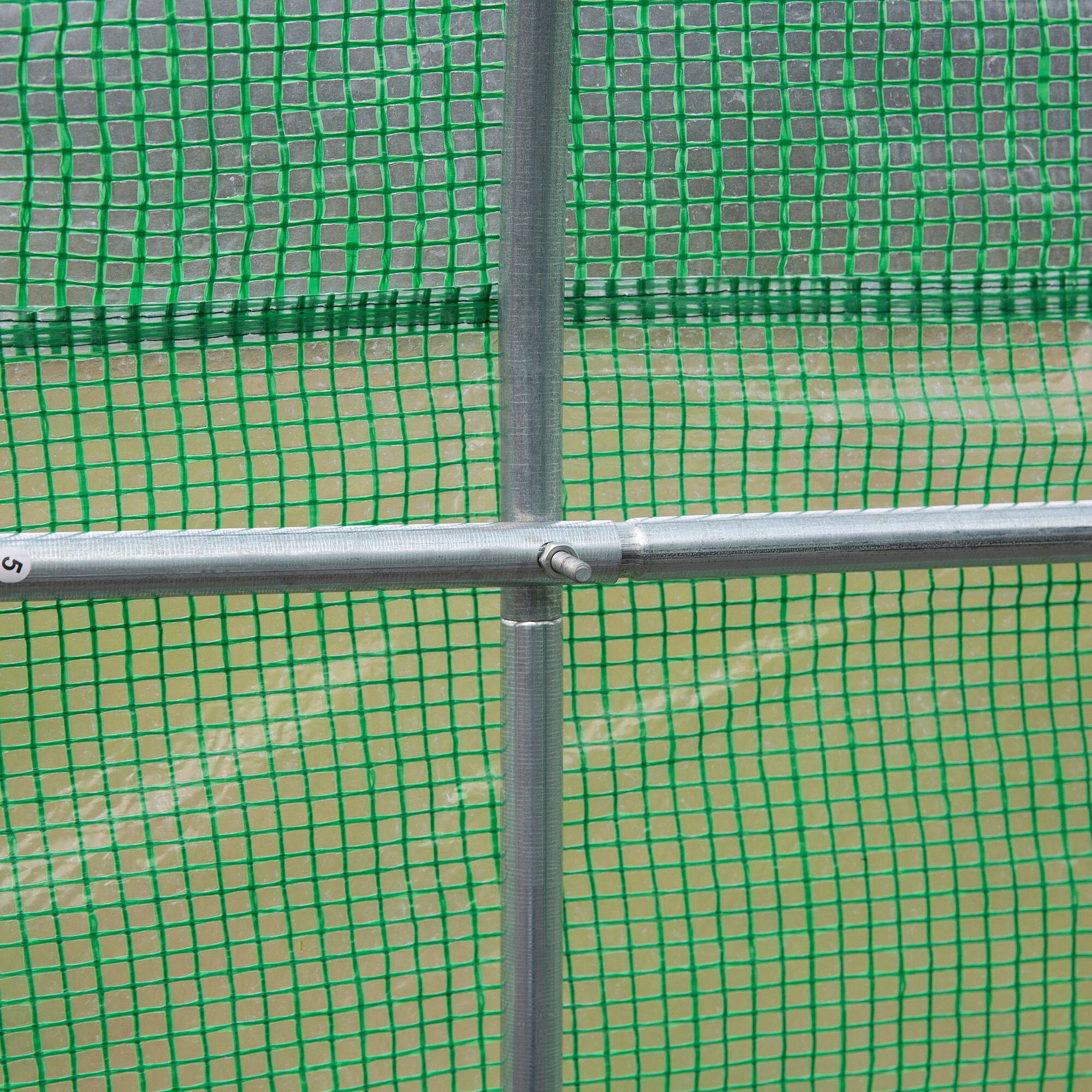 Alt View 7. Outsunny - 11.5' x 10' x 6.5' Outdoor Walk-in Greenhouse, Tunnel Green House with Roll-up Windows, Zippered Door, PE Cover.