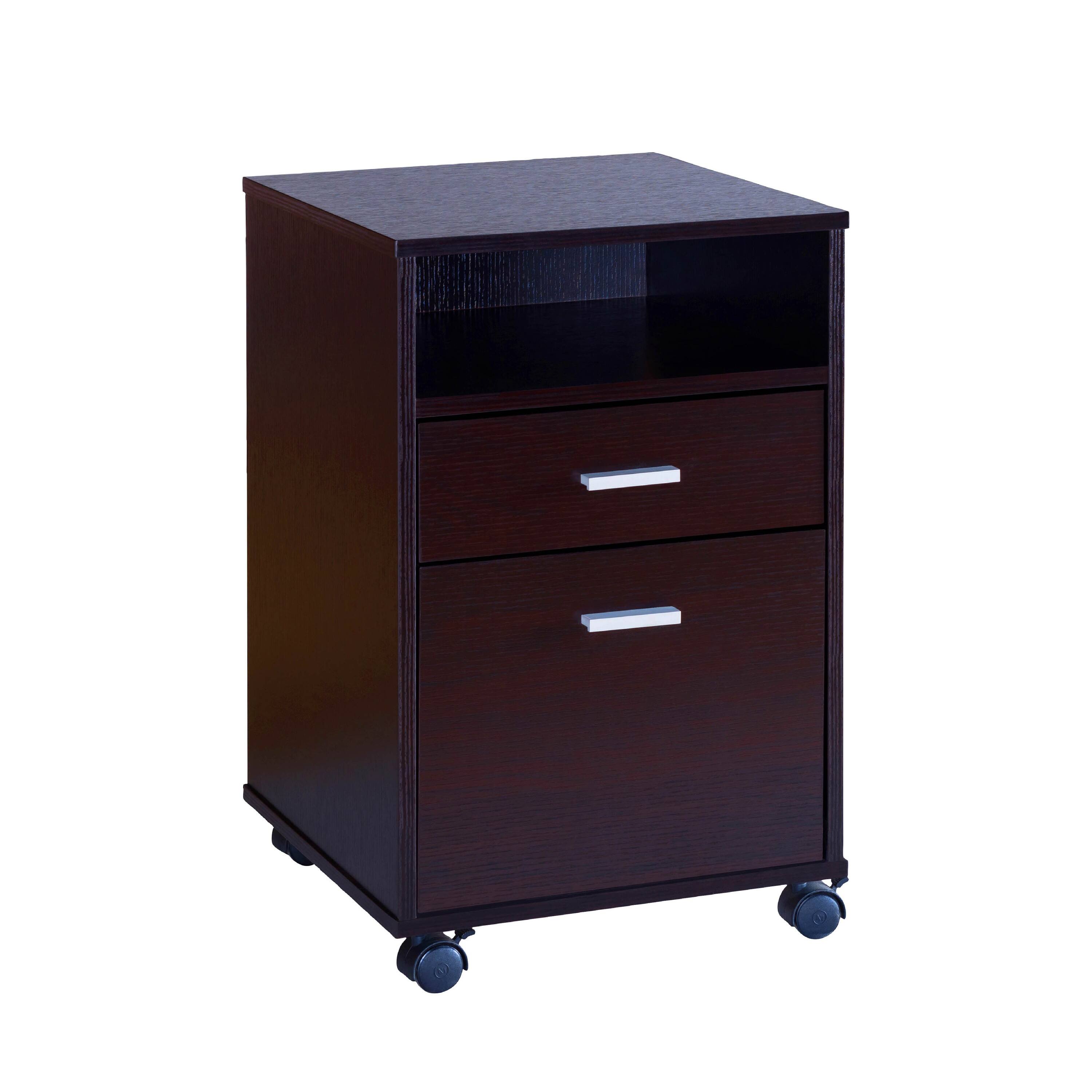 Back. Manhattan Lane - Desk w File Cabinet, 2 Storage Drawers, 47 Inch Red Cocoa Brown - Red Cocoa Brown.