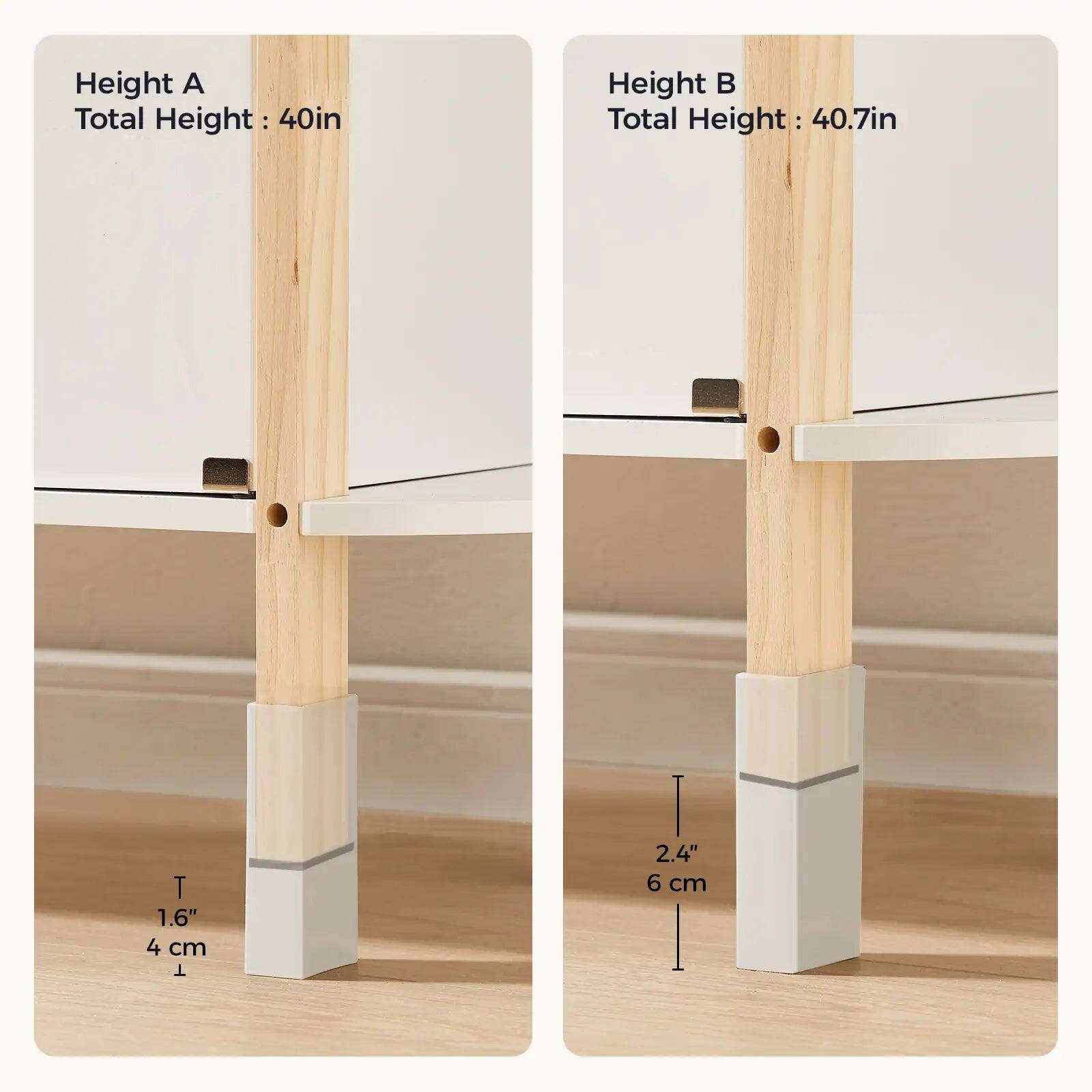 Height A Total Height: 40in  
Height B Total Height: 40.7in  
T 1.6" 4 cm  
T 2.4" 6 cm