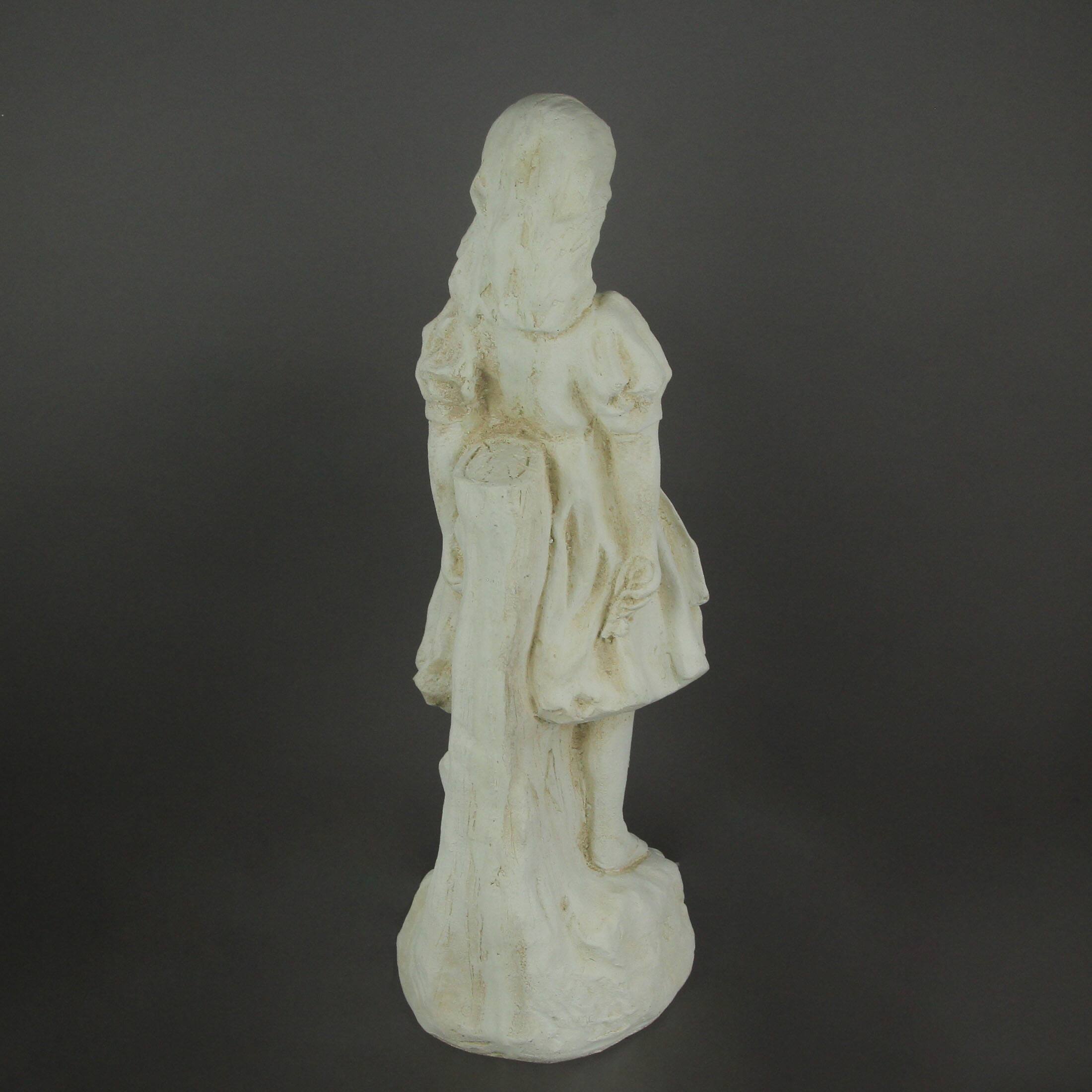 Alt View 3. Things2Die4 - Alice in Wonderland Antique White Finish Statue 19.5 Inches High-CEMENT - Off-white.