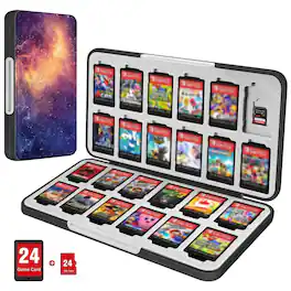 Kitcheniva - Compact Hard Shell Game Card Case For Nintendo Switch 2 2025 OLED And Lite - Galaxy