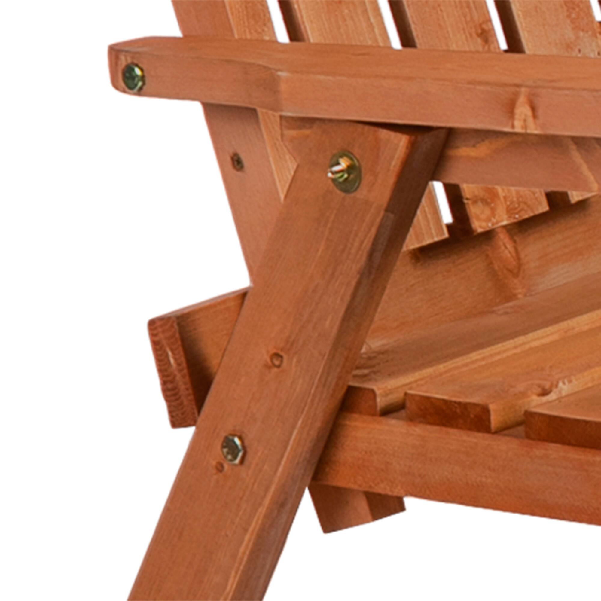 Alt View 4. Outsunny - Outsunny Patio Bench, Garden Bench with Middle Table and Umbrella Hole, Wooden Outdoor Bench - Orange.