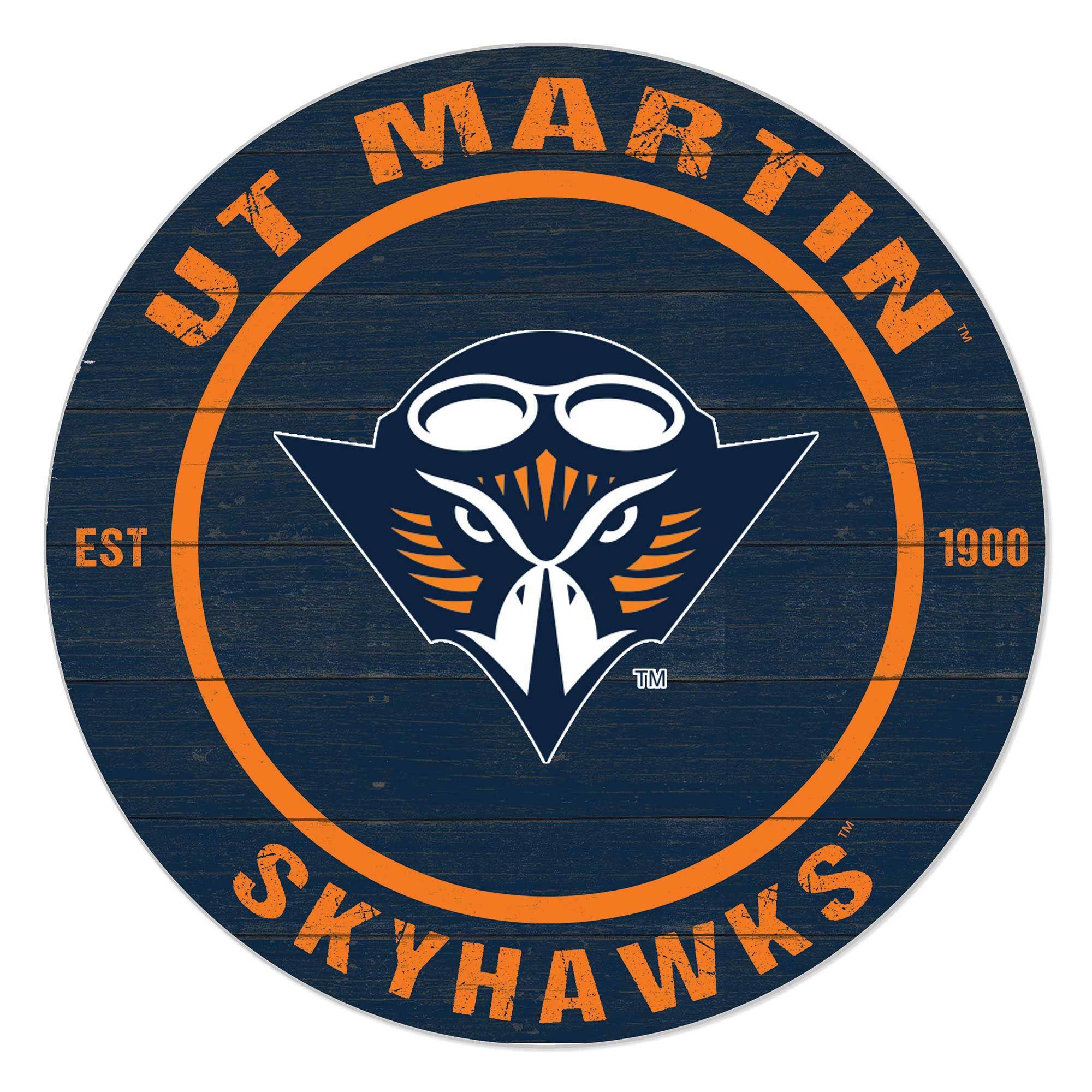 Tennessee-Martin Skyhawks 20" Indoor/Outdoor Team Color Circle Sign