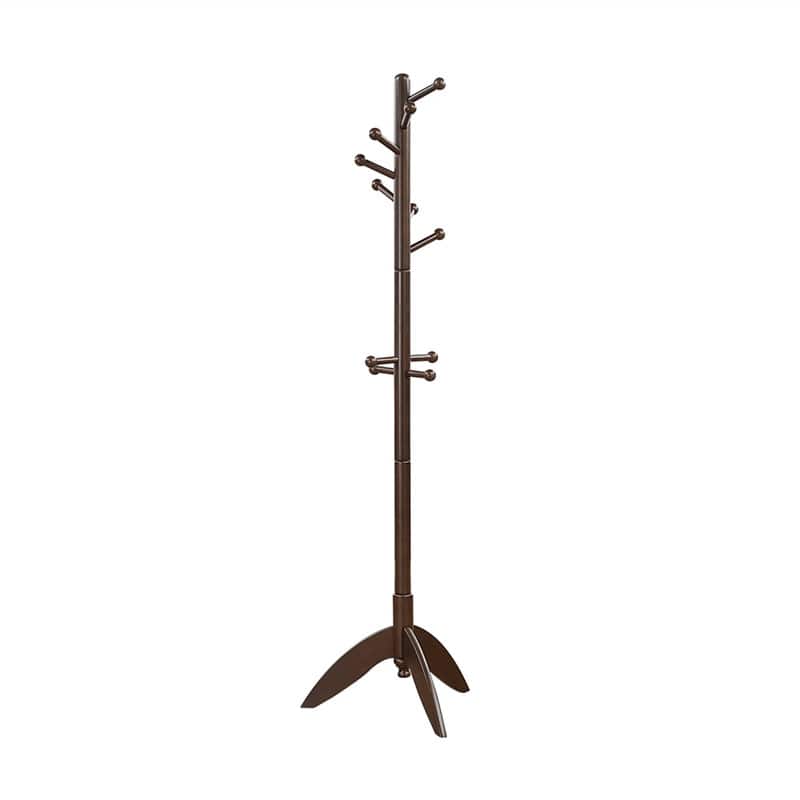 ALEXOUN - Solid Wood Coat Rack - 11 Hooks Entryway Stand, Freestanding Hanger for Home & Office, Modern Furniture, 1pc - Brown