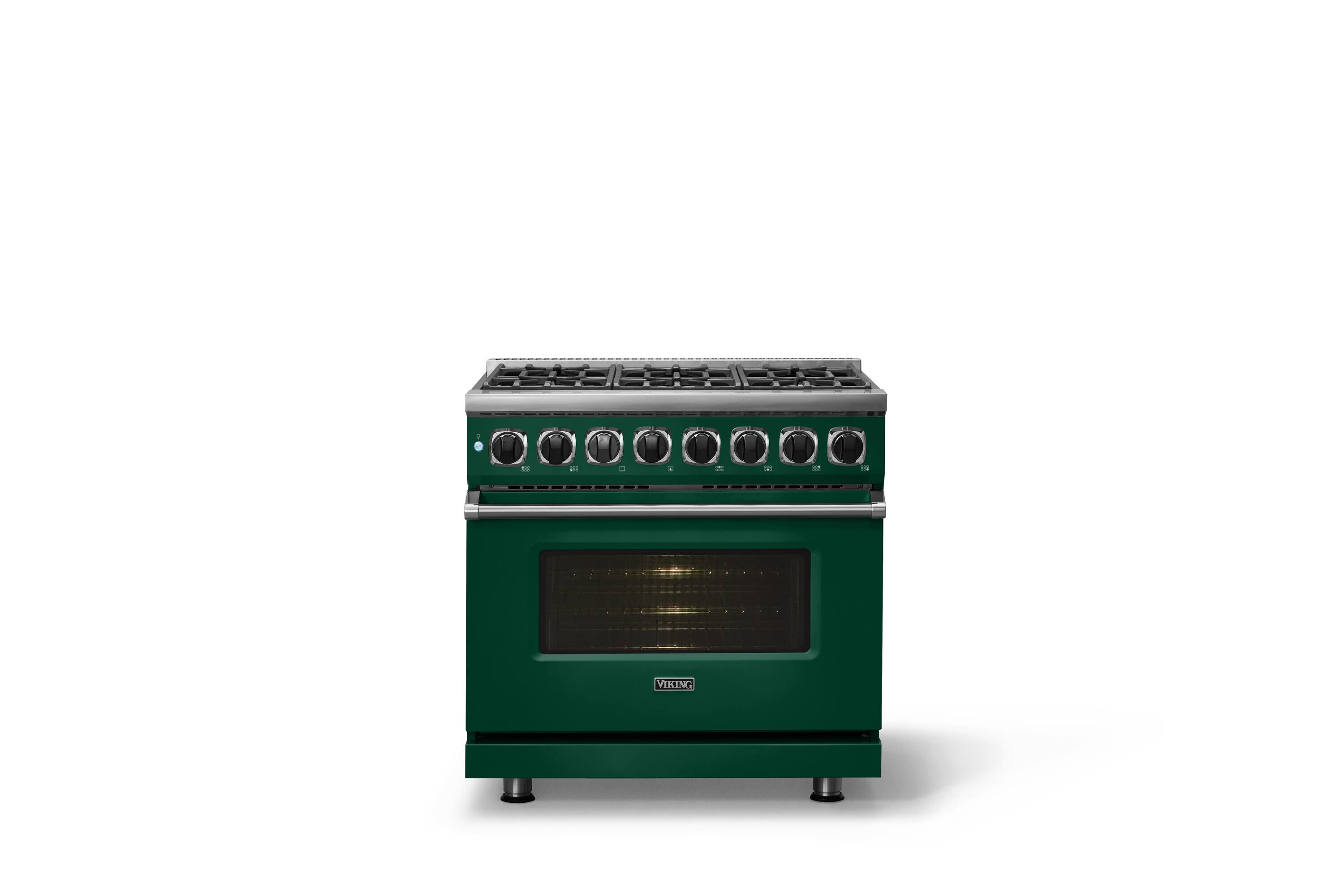 Alt View 1. Viking - 36 in. Wide 6 Burner Dual Fuel Sealed Burner Range-LP - Ivy.