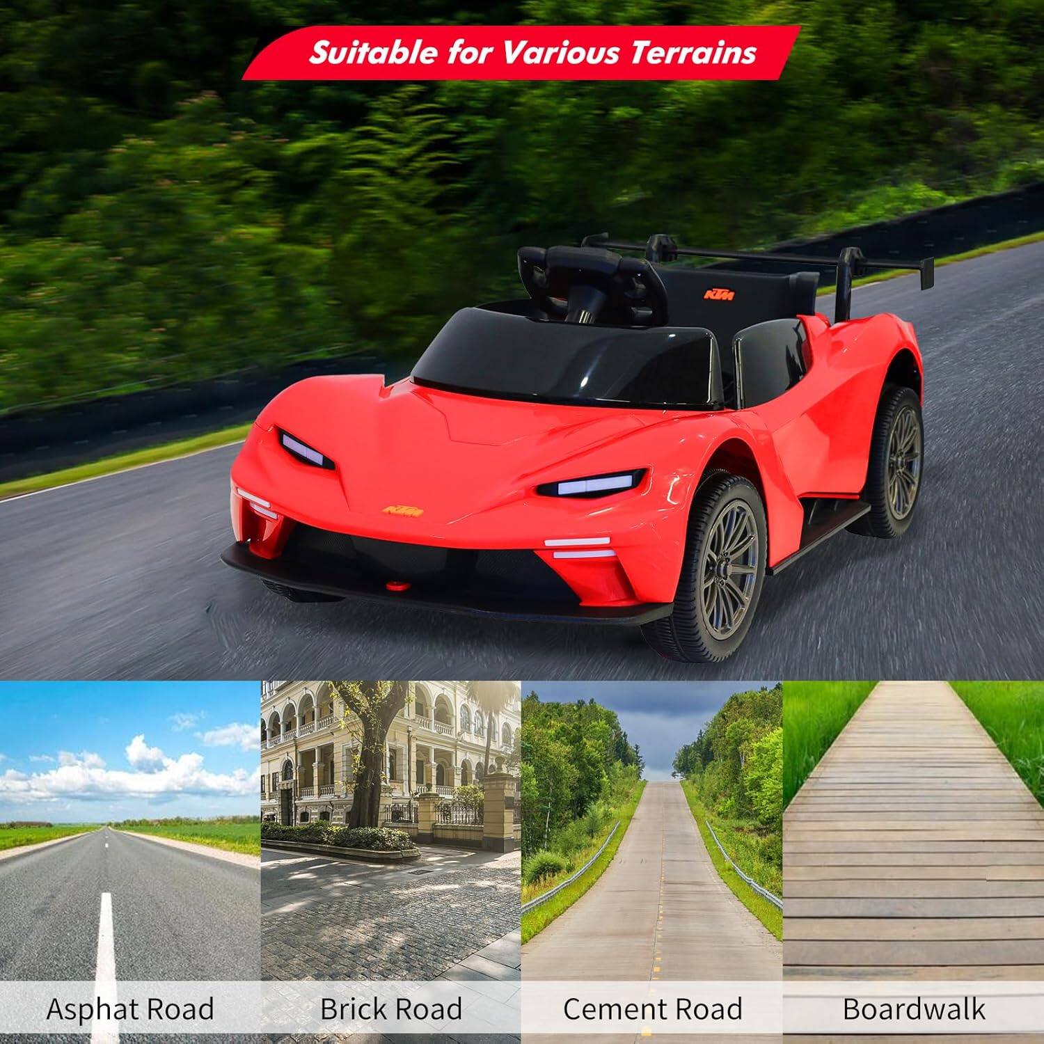 Suitable for Various Terrains

Asphalt Road  
Brick Road  
Cement Road  
Boardwalk