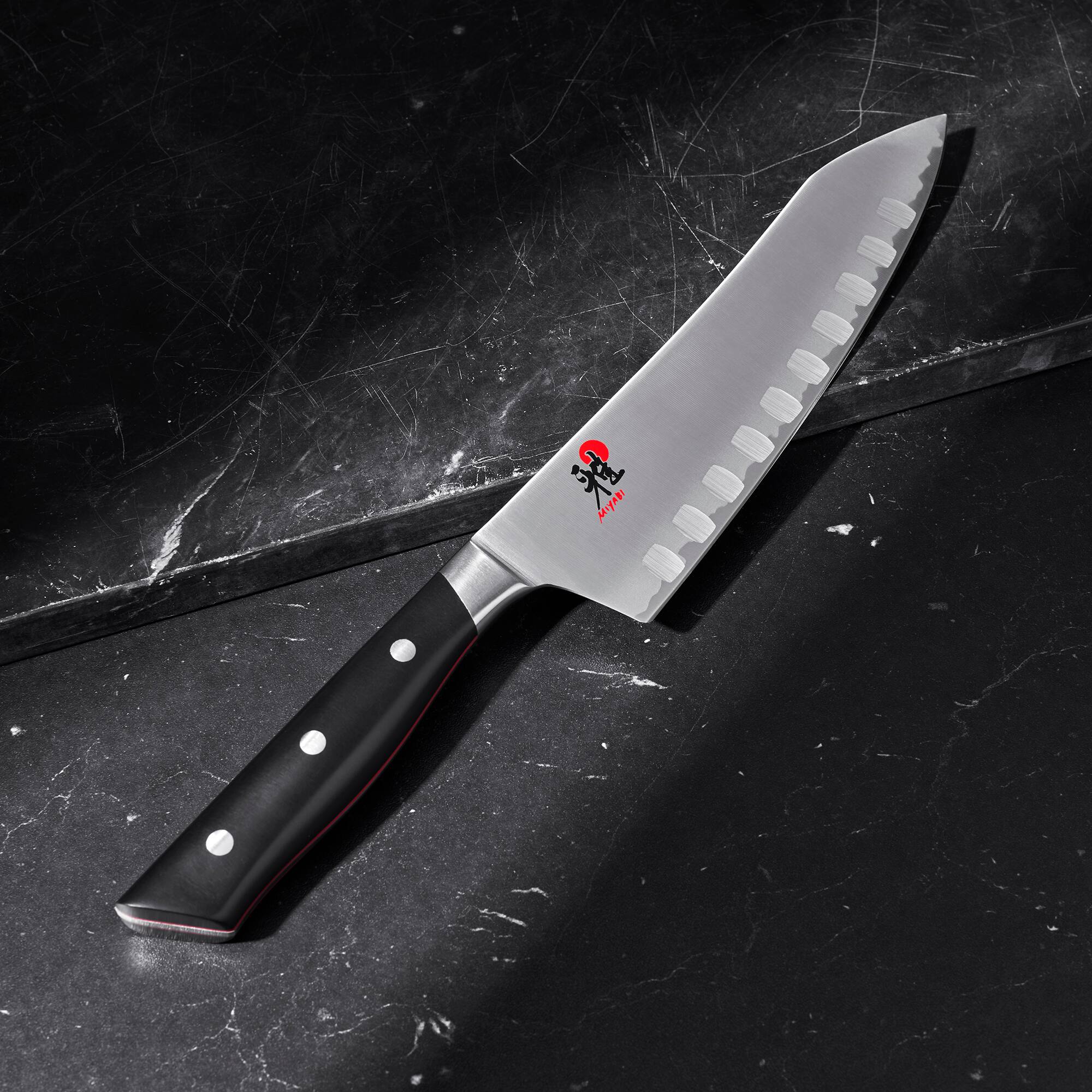 Alt View 1. Miyabi - Miyabi Evolution 7-inch Rocking Santoku - Stainless Steel.