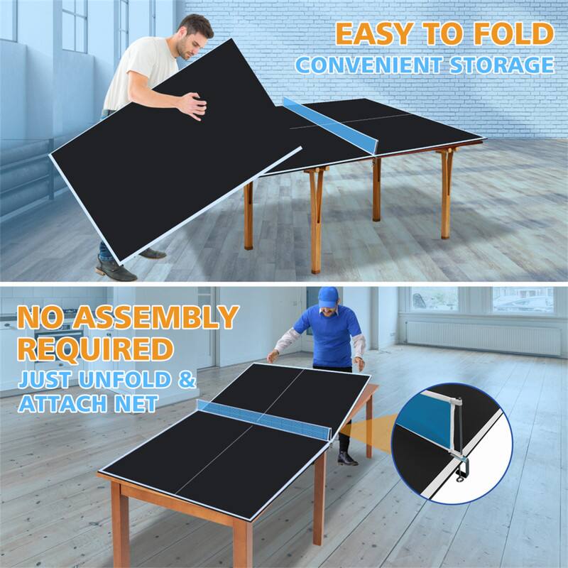 EASY TO FOLD  
CONVENIENT STORAGE  

NO ASSEMBLY REQUIRED  
JUST UNFOLD & ATTACH NET