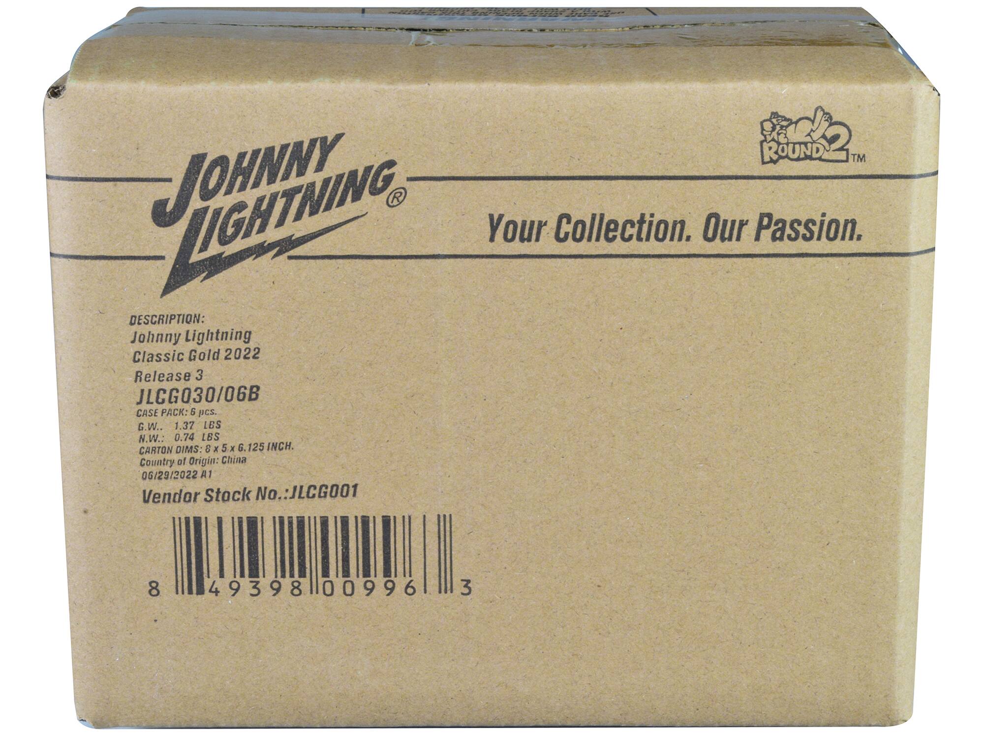 JOHNNY LIGHTNING  
Your Collection. Our Passion.  

DESCRIPTION:  
Johnny Lightning Classic Gold 2022  
Release 3  
JLCG030/06B  
CASE PACK: 5 pcs.  
G.W.: 1.37 LBS  
N.W.: 0.74 LBS  
CARTON DIMS: 8 x 5 x 6.125 INCH.  
Country of Origin: China  
06/29/2022 R1  

Vendor Stock No.: JLCG001  
8 49398 00996 3