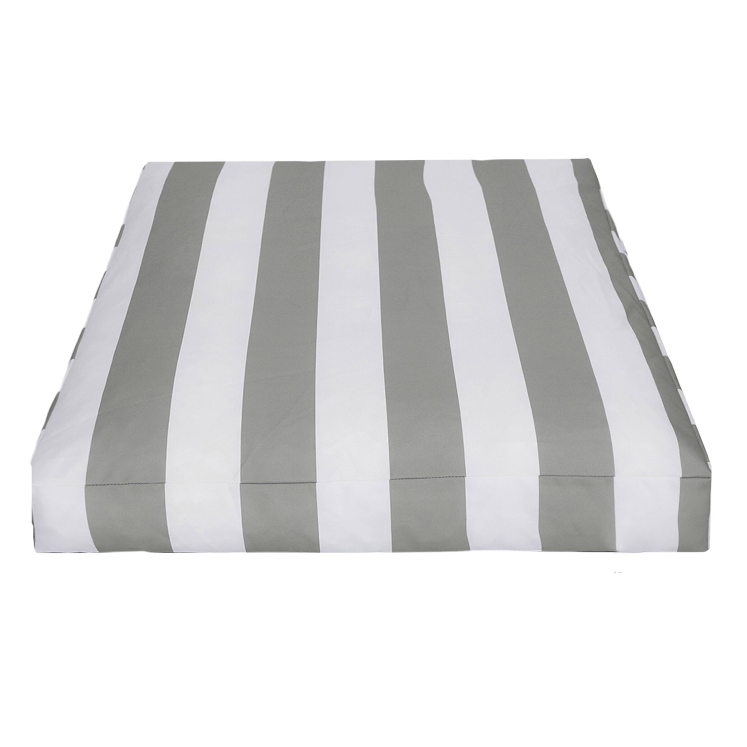 Angle. PetMaker - 36in Water-Resistant Dog Bed - Gray and White Stripes.