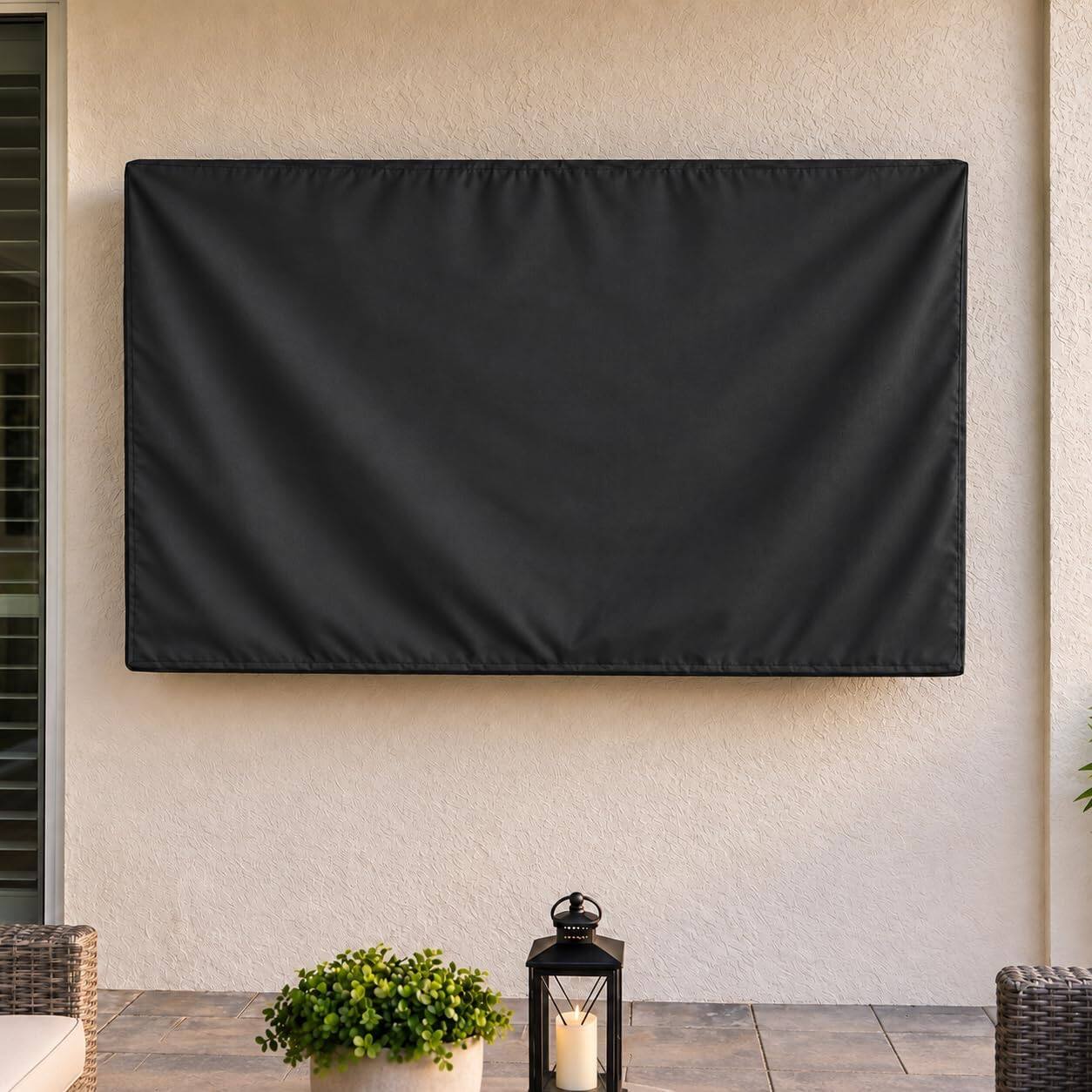 Back. KHOMO GEAR - Outdoor TV Cover - Heavy Duty, Water Resistant - 65-70 Inch TV - Black.