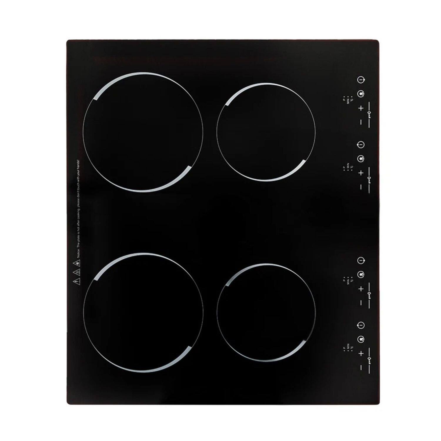Angle. Stock Preferred - 4-Burner 3000W Electric Ceramic Cooktop - Black.
