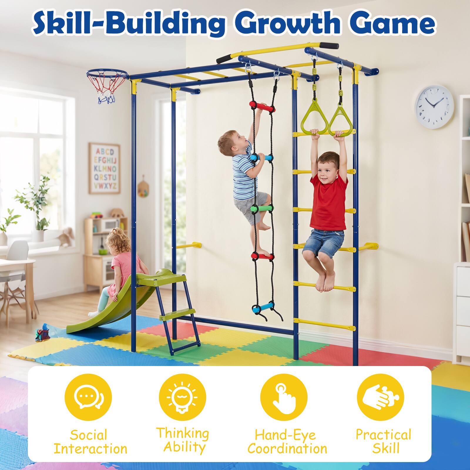 Skill-Building Growth Game

Social Interaction
Thinking Ability
Hand-Eye Coordination
Practical Skill