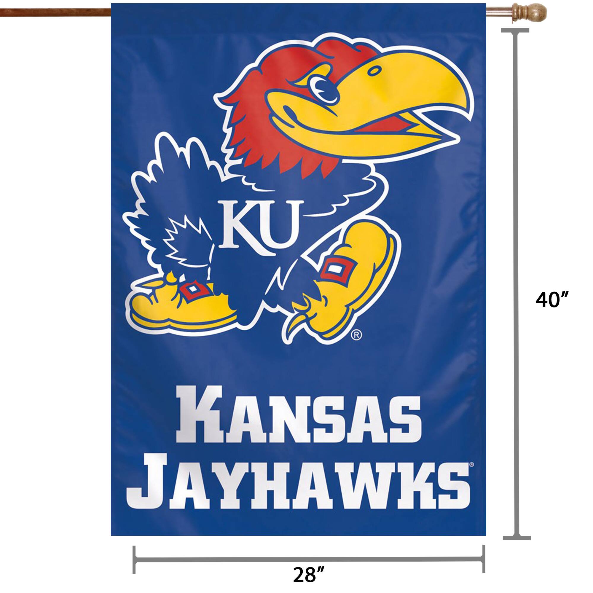 KU  
KANSAS JAYHAWKS  

40"  
28"
