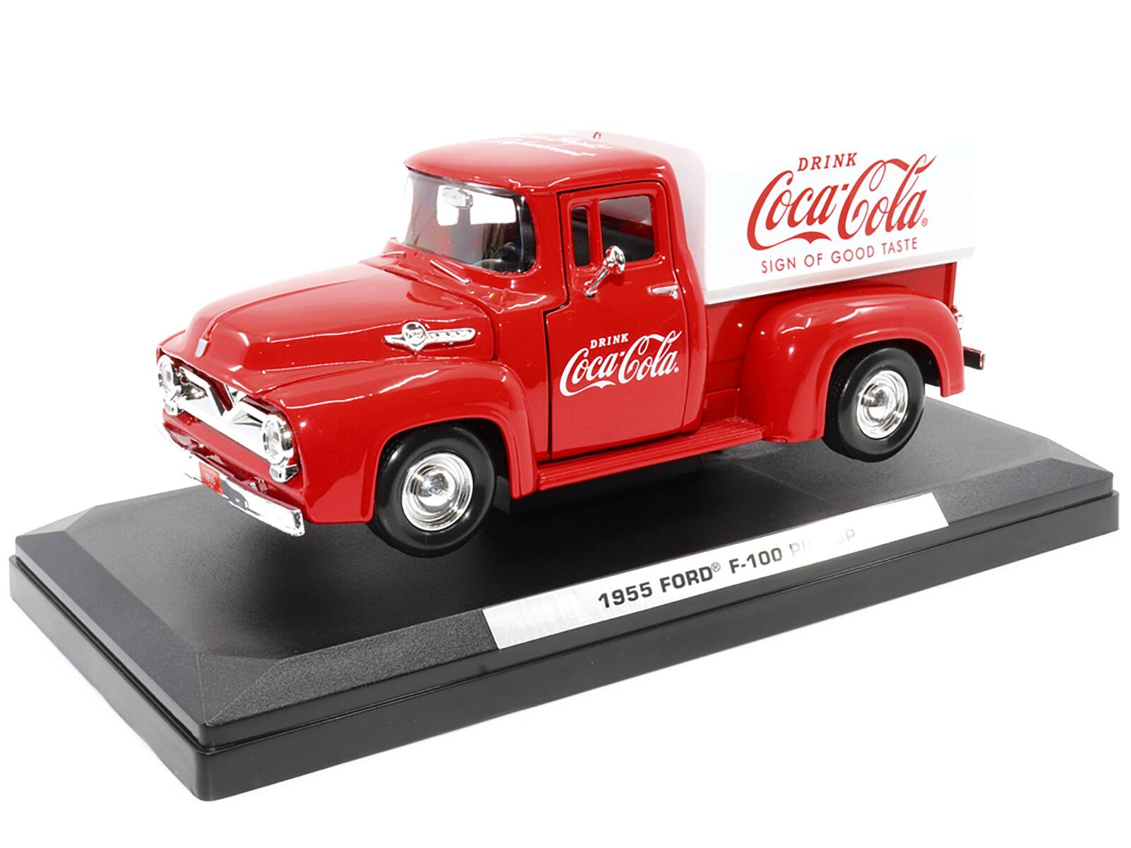 DRINK Coca-Cola  
SIGN OF GOOD TASTE  

1955 FORD® F-100  

PICTUP UP  
PI  
JP