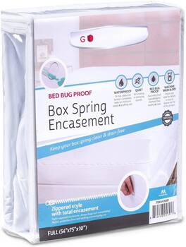 Comfort Essence - Box Spring Cover - King Size Waterproof And Bed Proof Zippered Encasement 6 Side Absorbent Boxspring Protects - Full